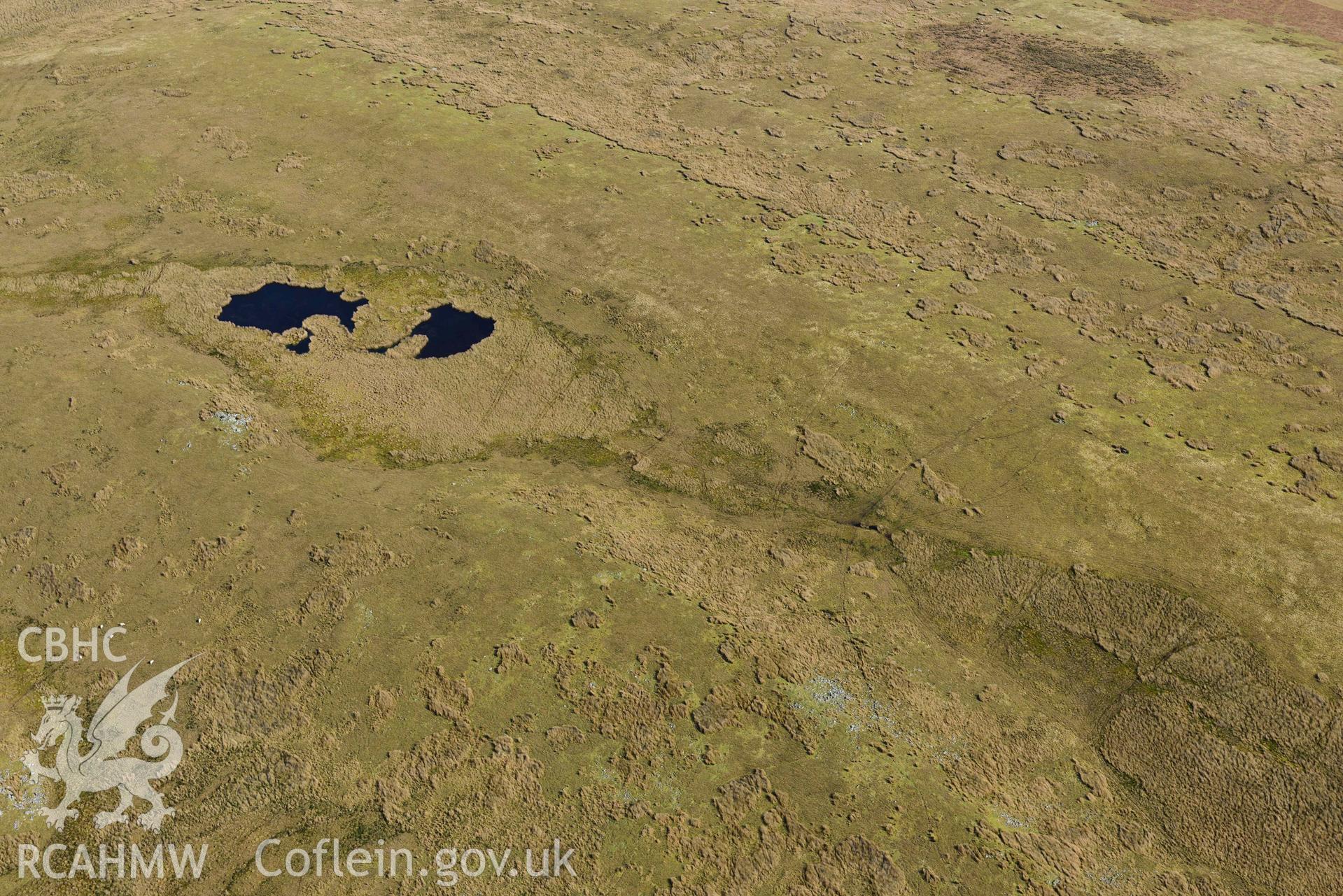 Hafen standing stone pair. Oblique aerial photograph taken during the Royal Commission’s programme of archaeological aerial reconnaissance by Toby Driver on 14 March 2022.