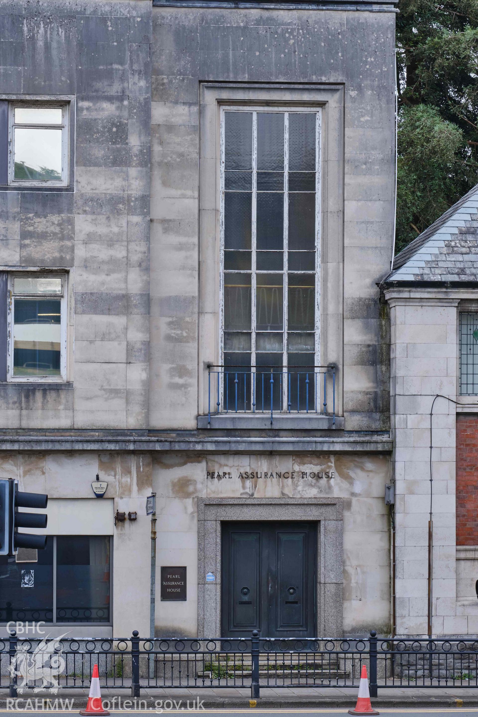 Main entrance looking E