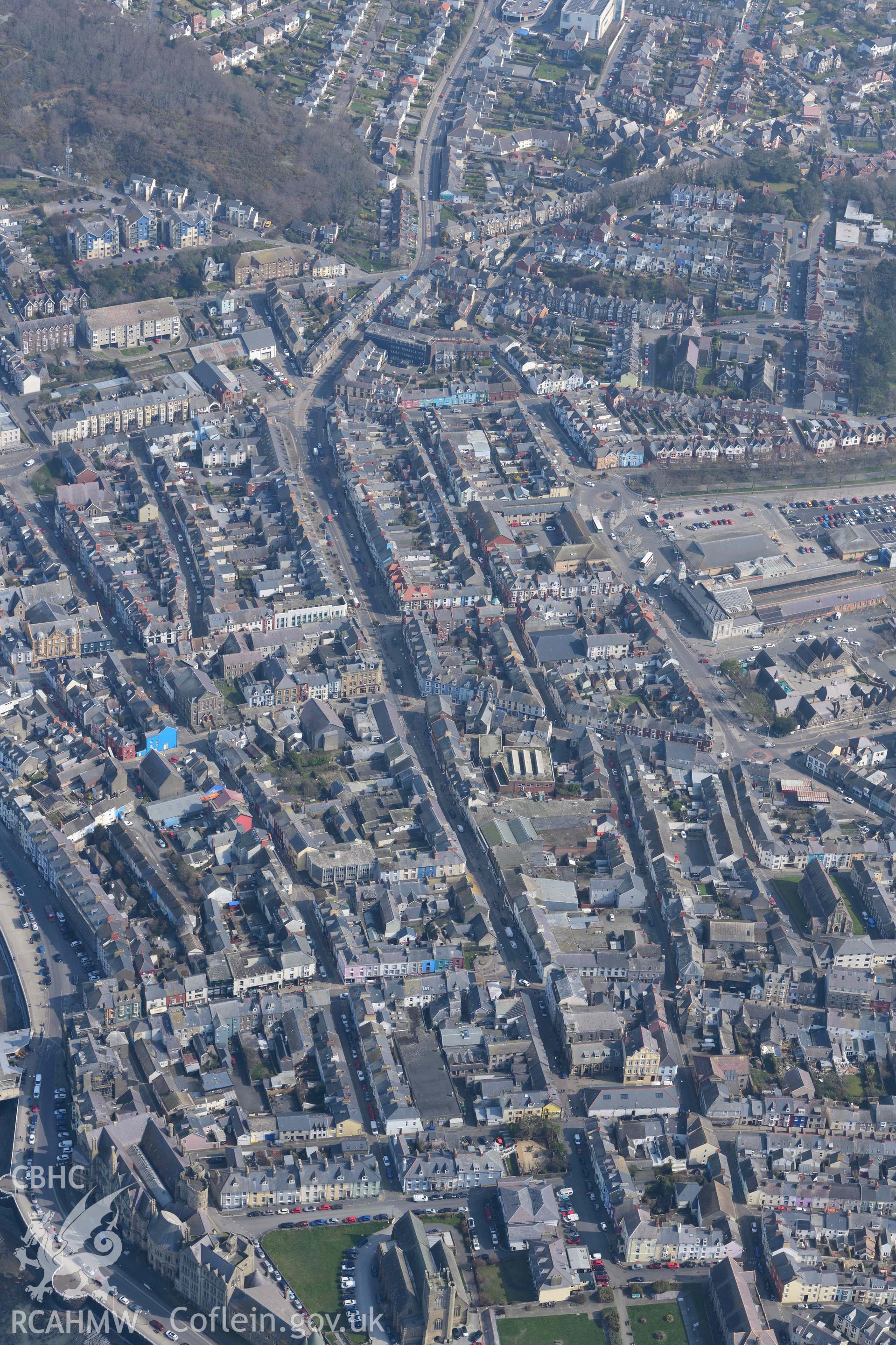 Aberystwyth town. Oblique aerial photographs taken during the Royal Commission’s programme of archaeological aerial reconnaissance by Toby Driver on 25 March 2022.