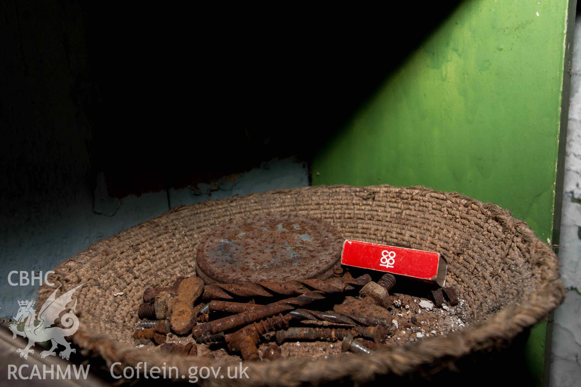 Llawrcwmbach: basket with tool bits