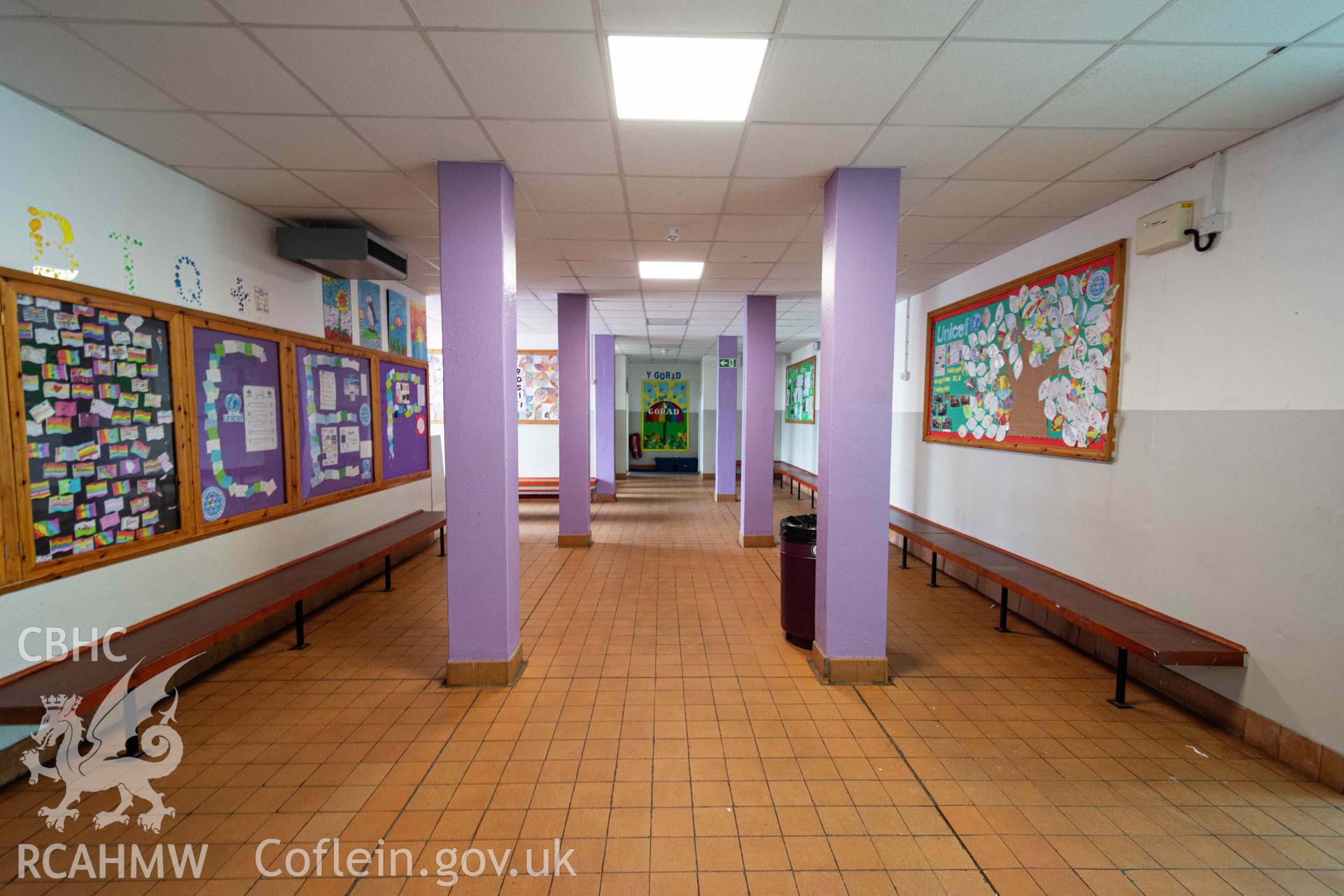 Open area in east wing. Ysgol David Hughes