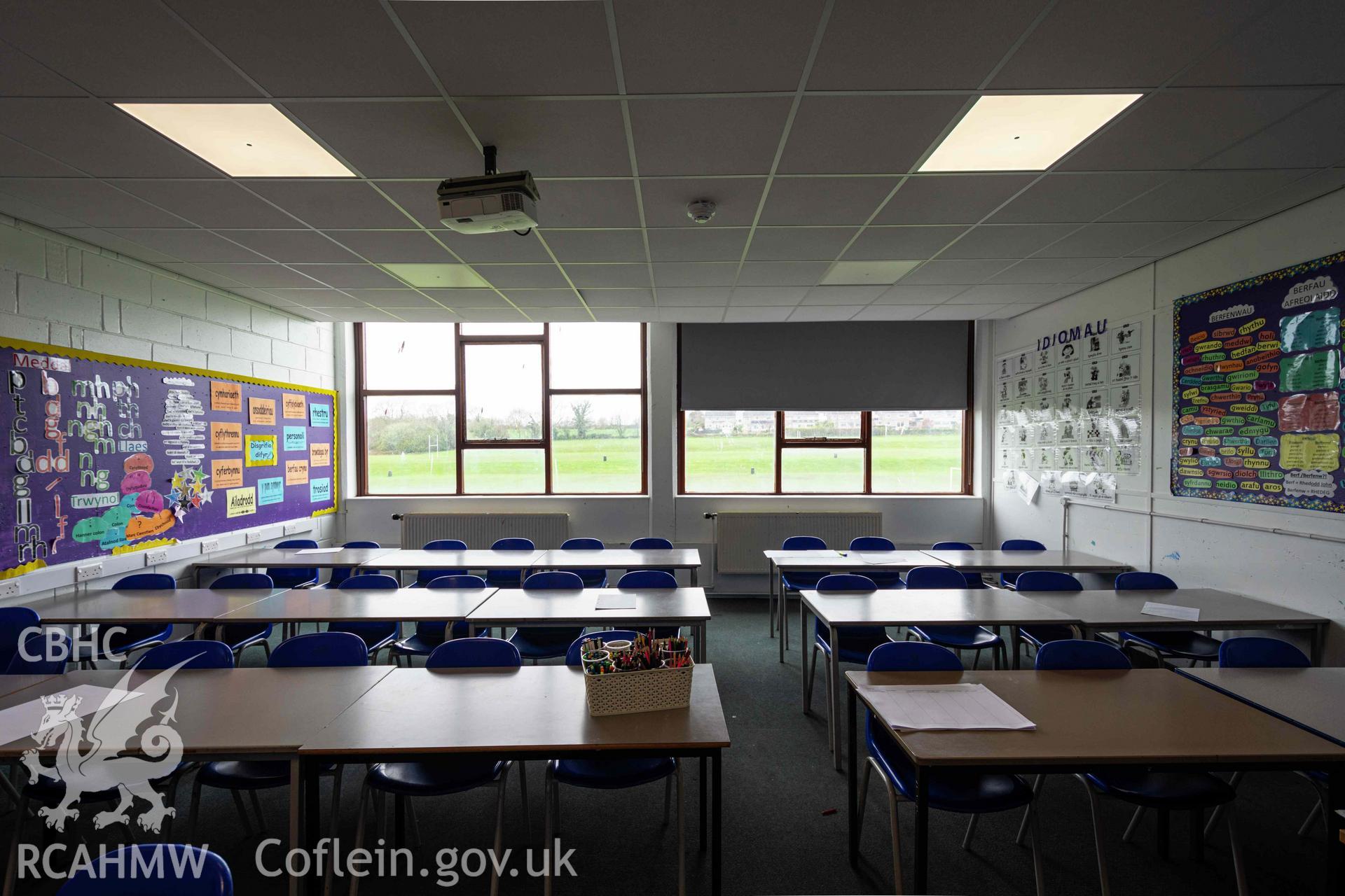 Classroom 114 (Cymraeg). First floor, west wing. Ysgol David Hughes