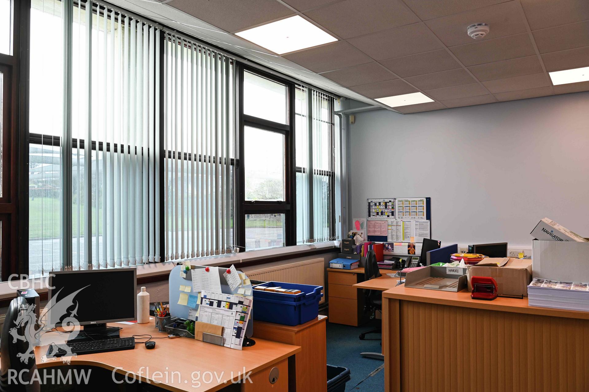 Business office, ground floor, Block B (north wing). Ysgol David Hughes