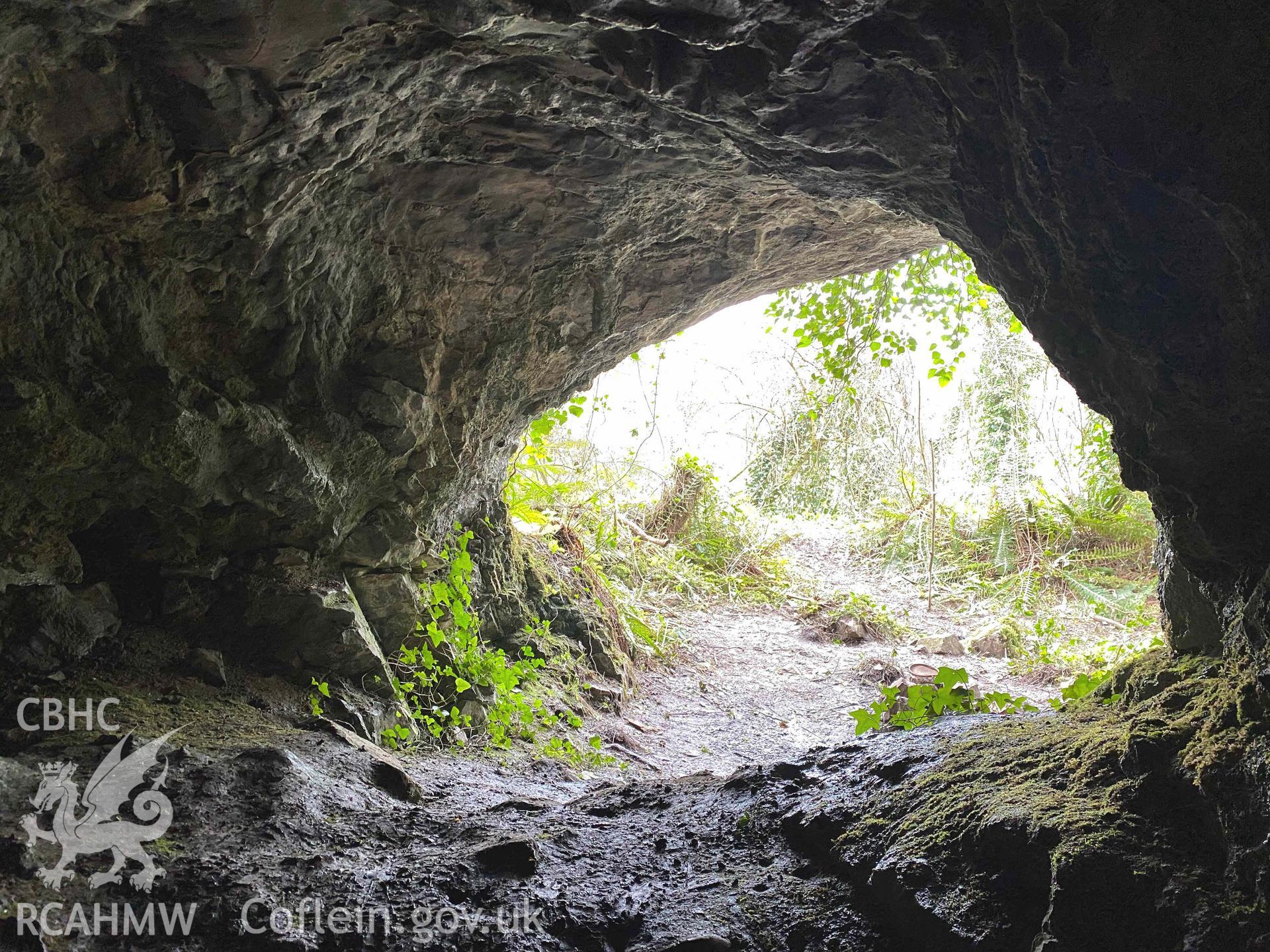 Digital colour photograph showing Cathole cave, Monkton.