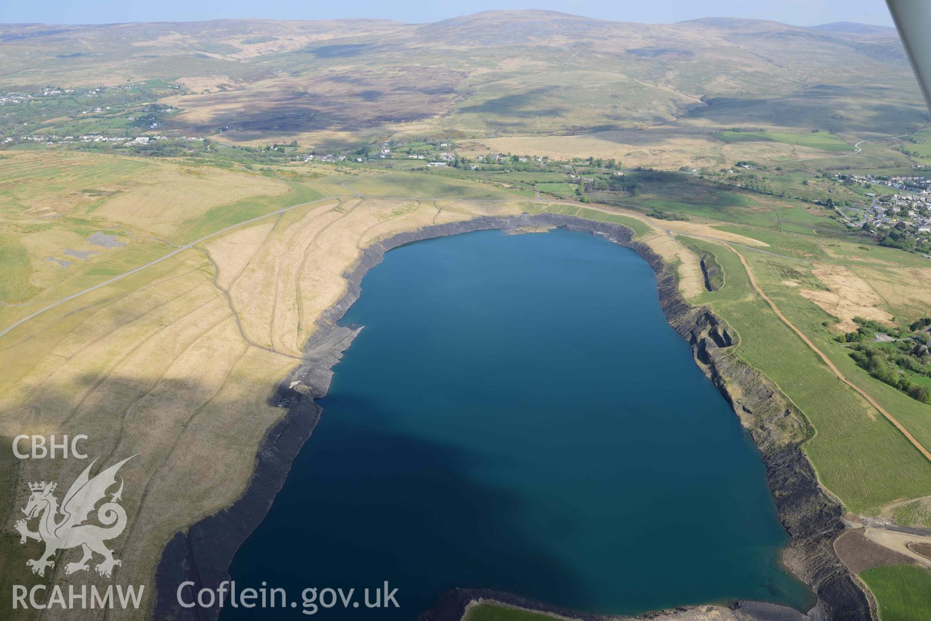 East Pit opencast coal site. Oblique aerial photograph taken during the Royal Commission's programme of archaeological aerial reconnaissance by Toby Driver on 29 April 2022.