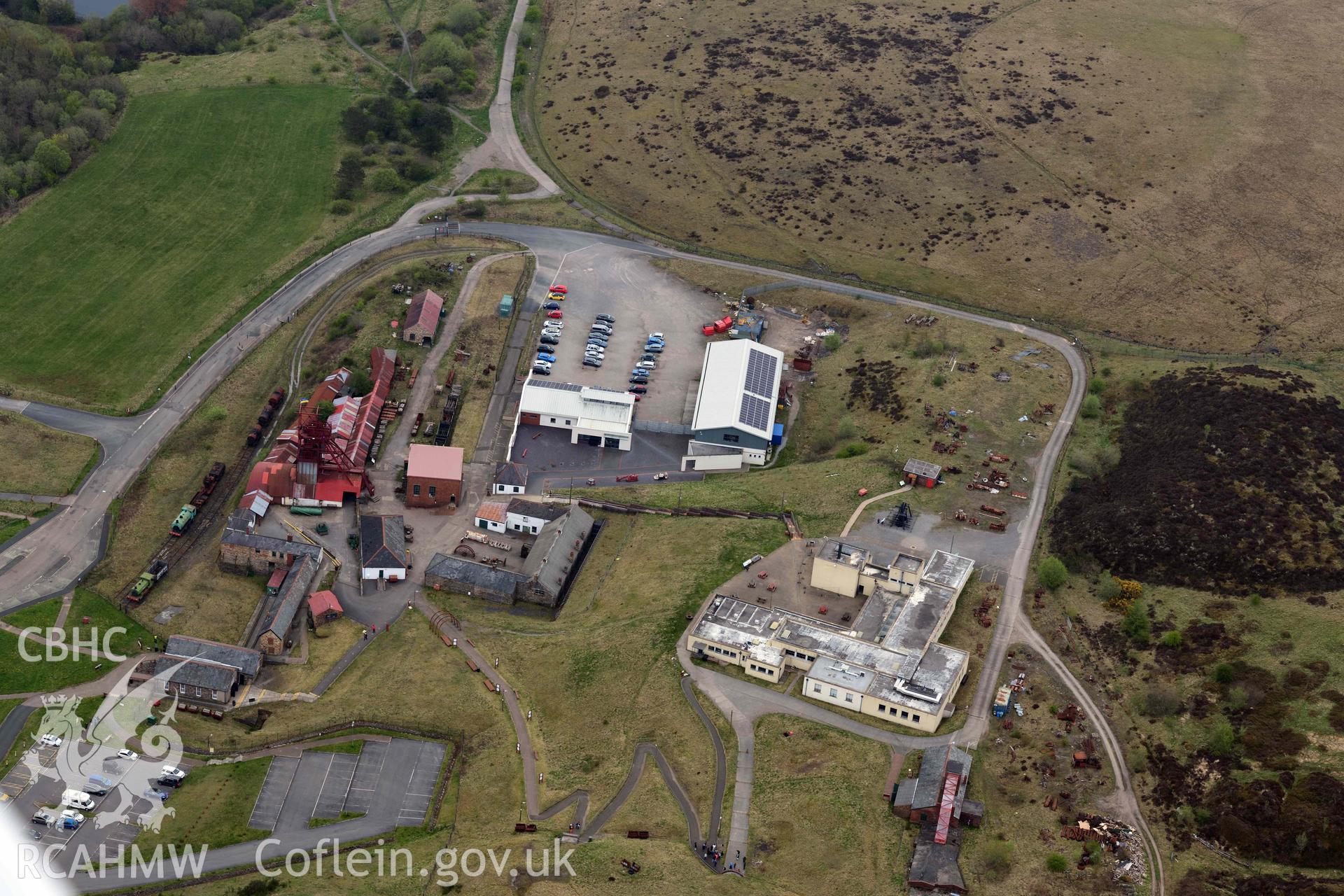 The Big Pit Colliery. Oblique aerial photograph taken during the Royal Commission's programme of archaeological aerial reconnaissance by Toby Driver on 29 April 2022.