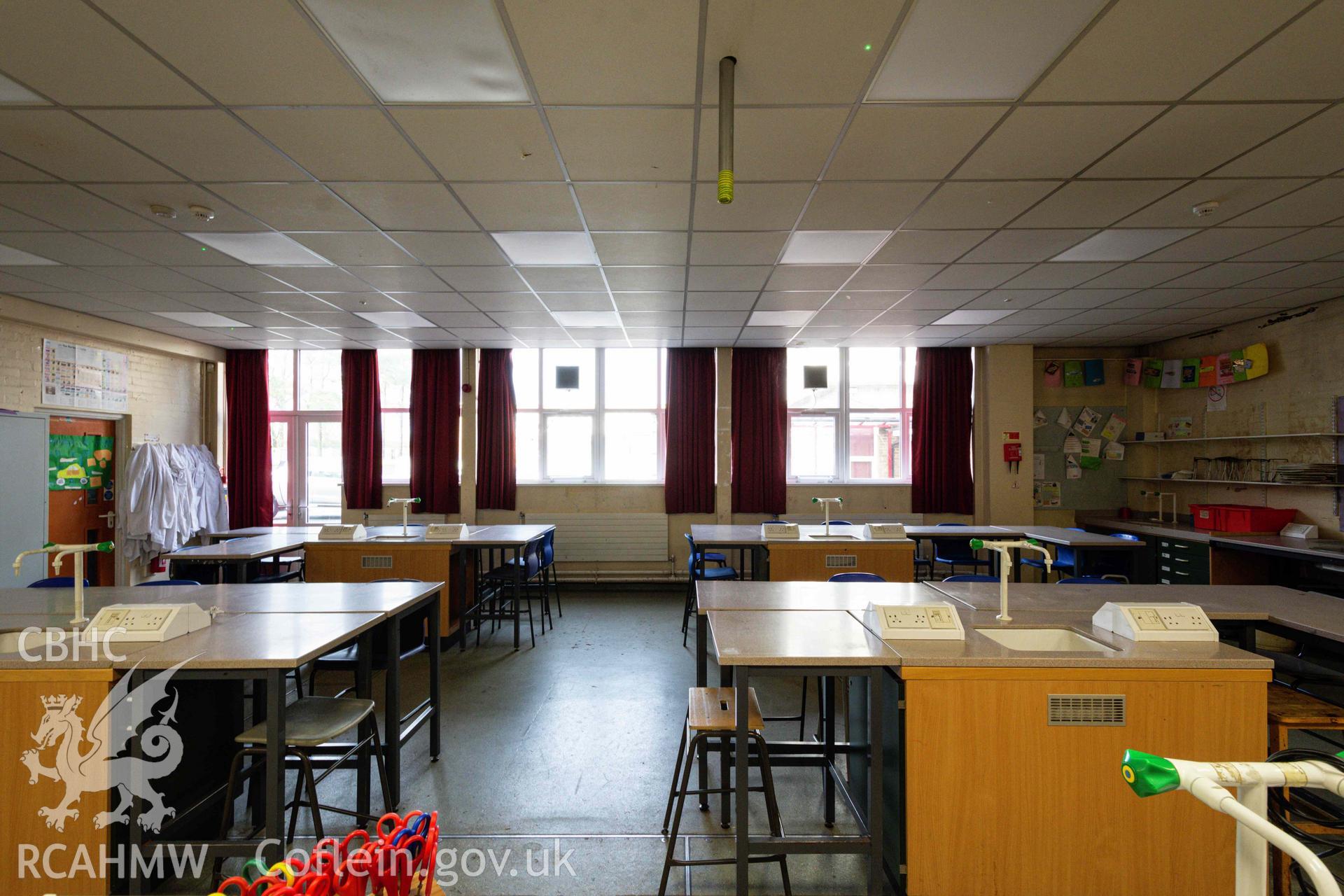 Classroom 19 (biology) central view from teacher's desk. Ysgol Bro Preseli