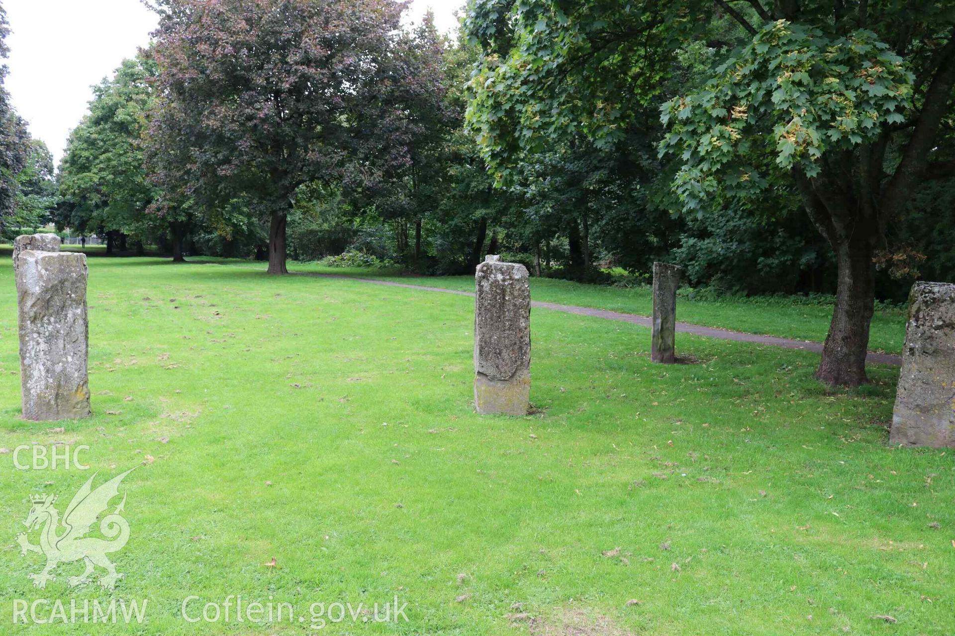 Photograph showing view of Gorsedd Circle at Abergavenny.