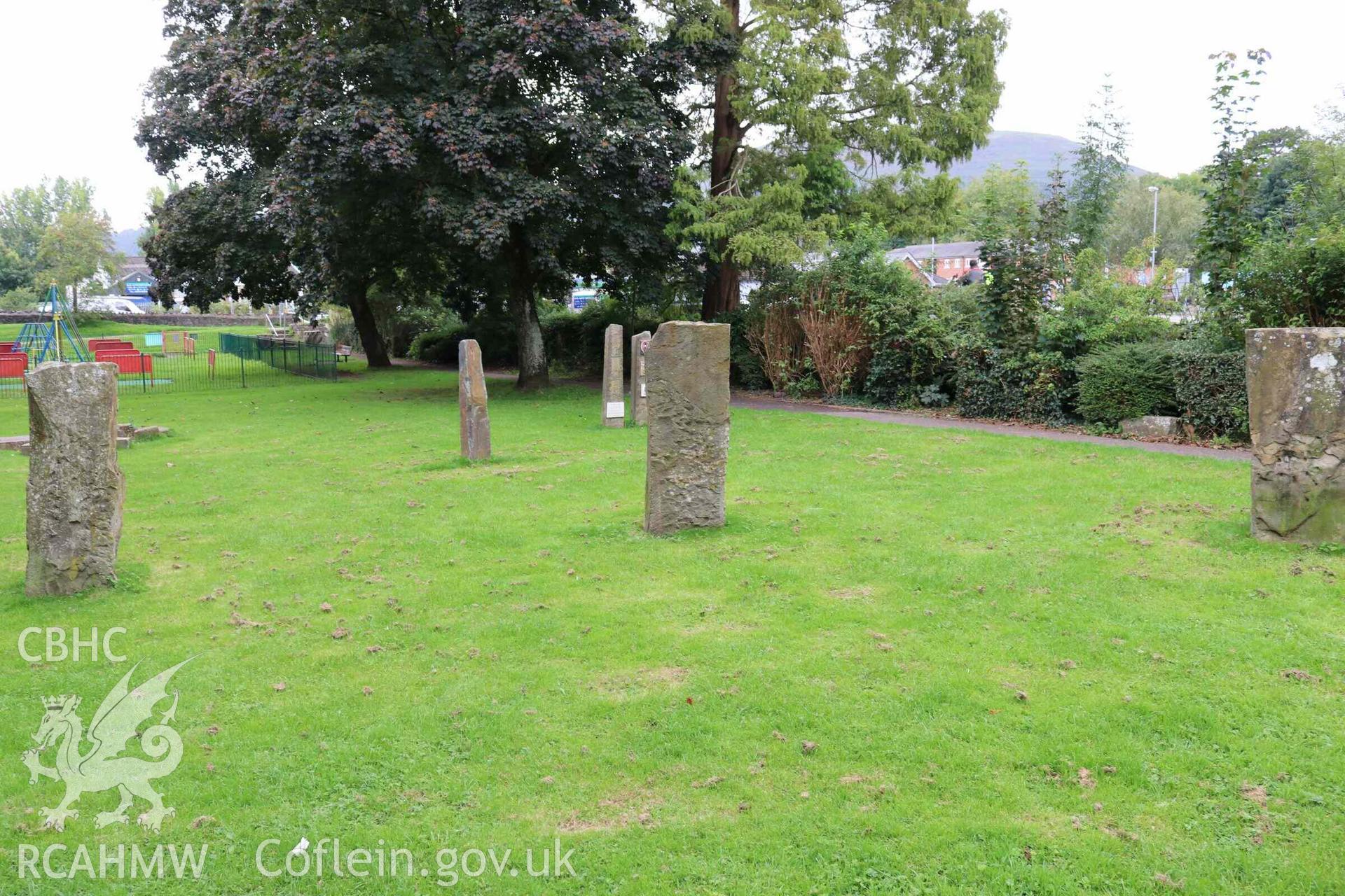 Photograph showing view of Gorsedd Circle at Abergavenny.
