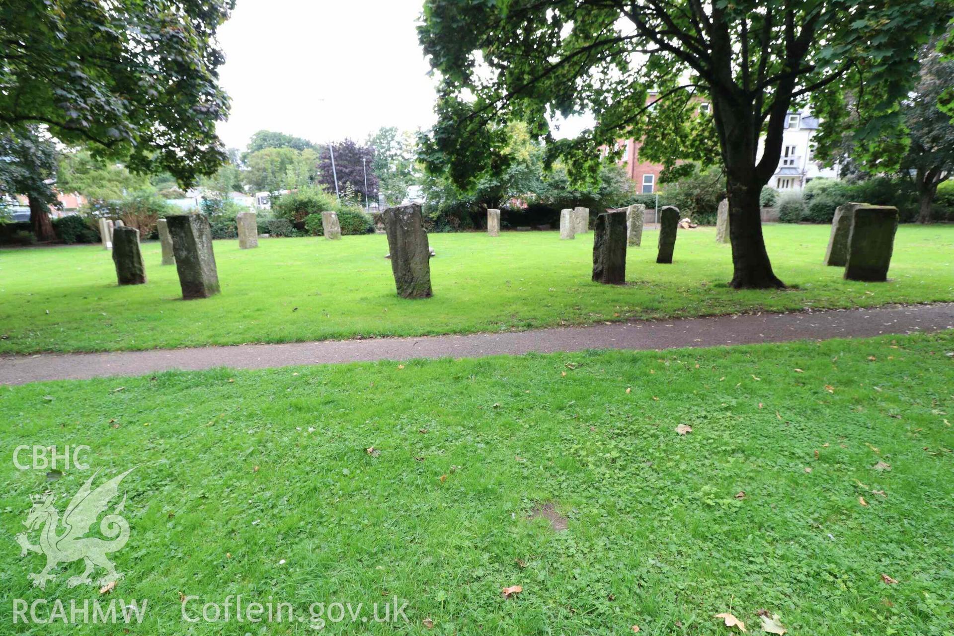 Photograph showing view of Gorsedd Circle at Abergavenny.