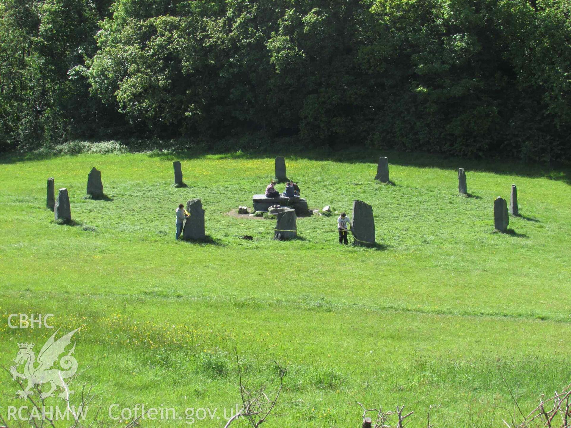 Photograph showing view of Gorsedd Circle at Bangor.