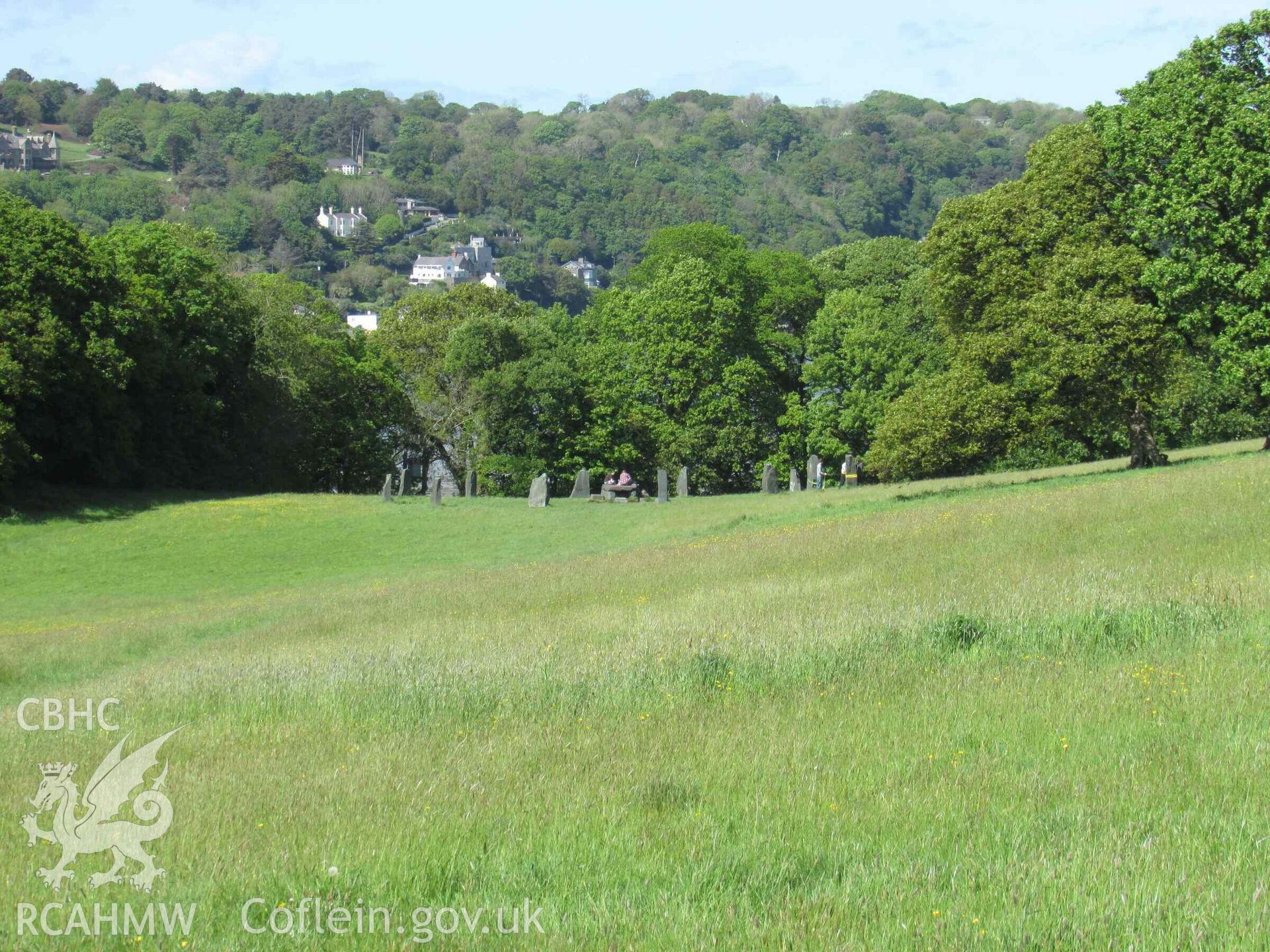 Photograph showing view of Gorsedd Circle at Bangor.