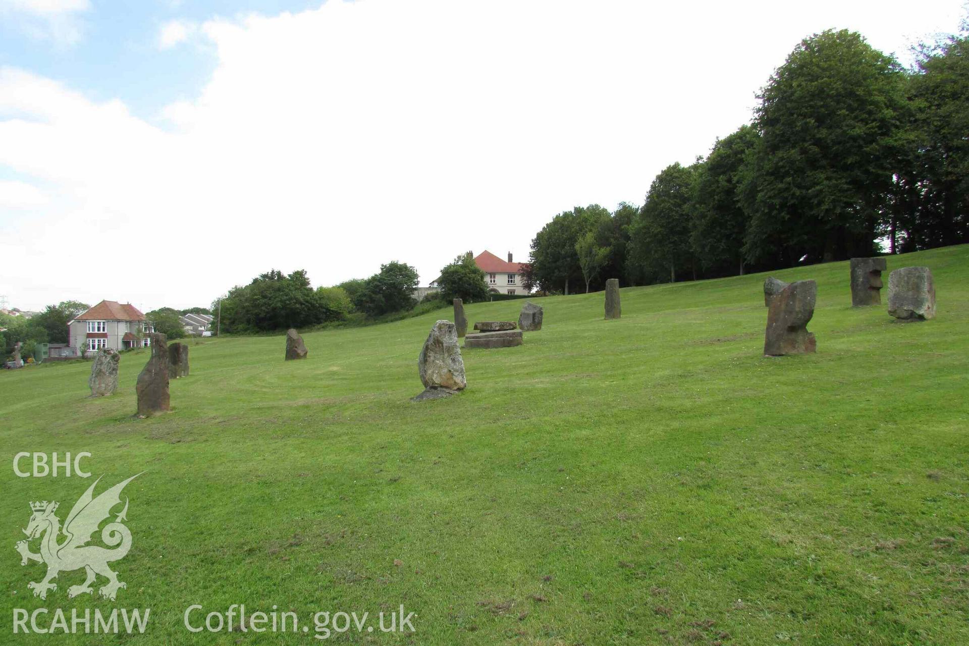 Photograph showing view of Gorsedd Circle at Bangor.