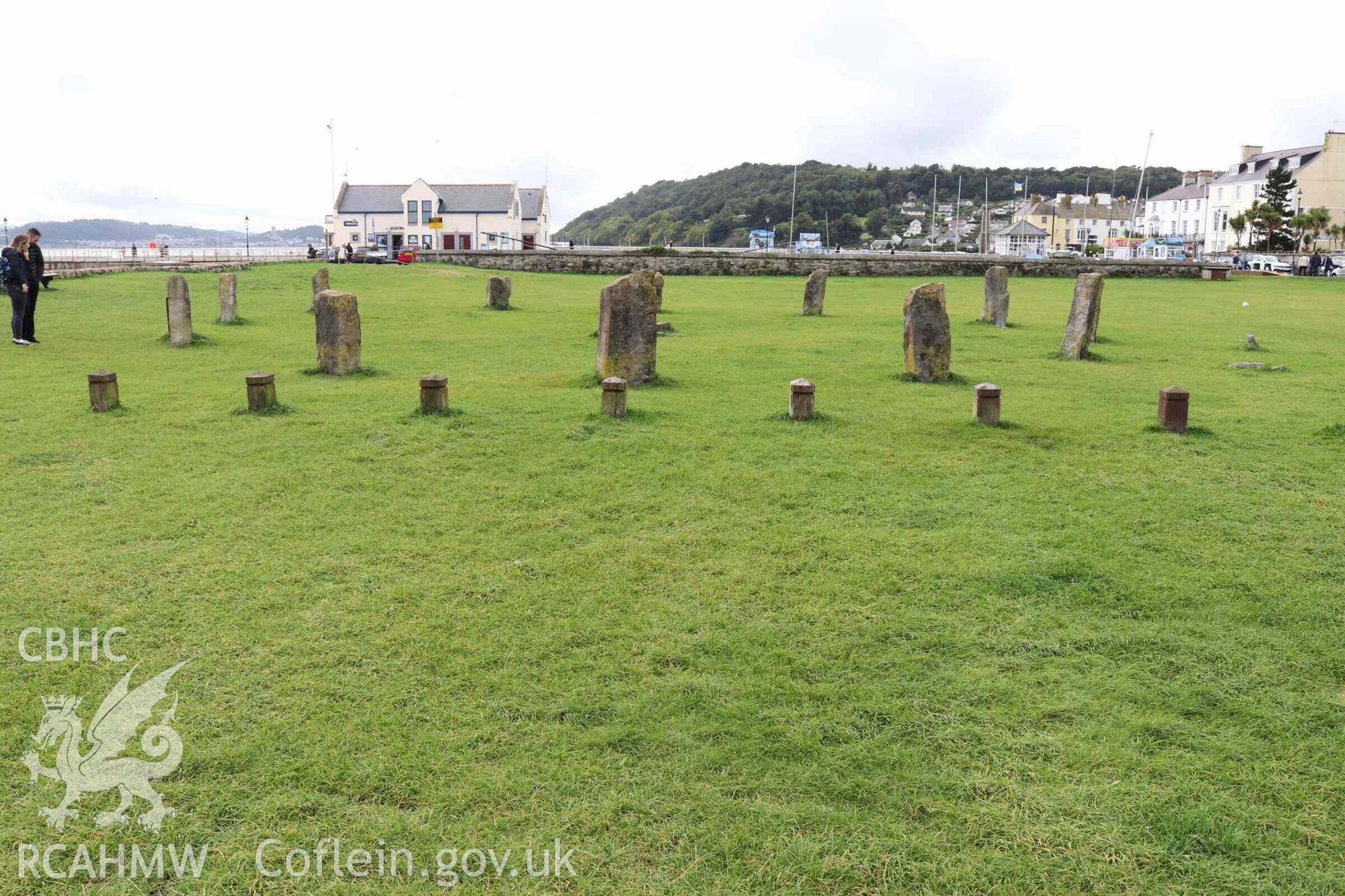 Photograph showing view of Gorsedd Circle at Beaumaris.