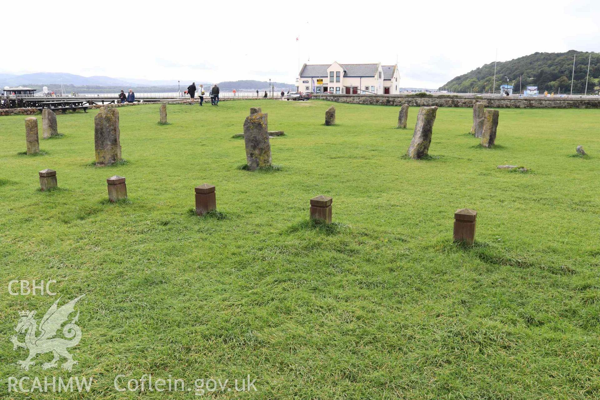 Photograph showing view of Gorsedd Circle at Beaumaris.