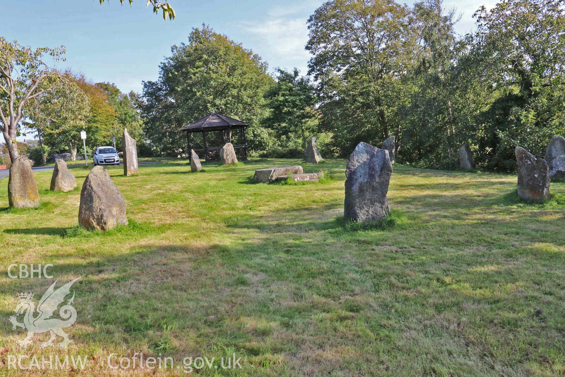 Photograph showing the Gorsedd Circle at Aberteifi (Cardigan).