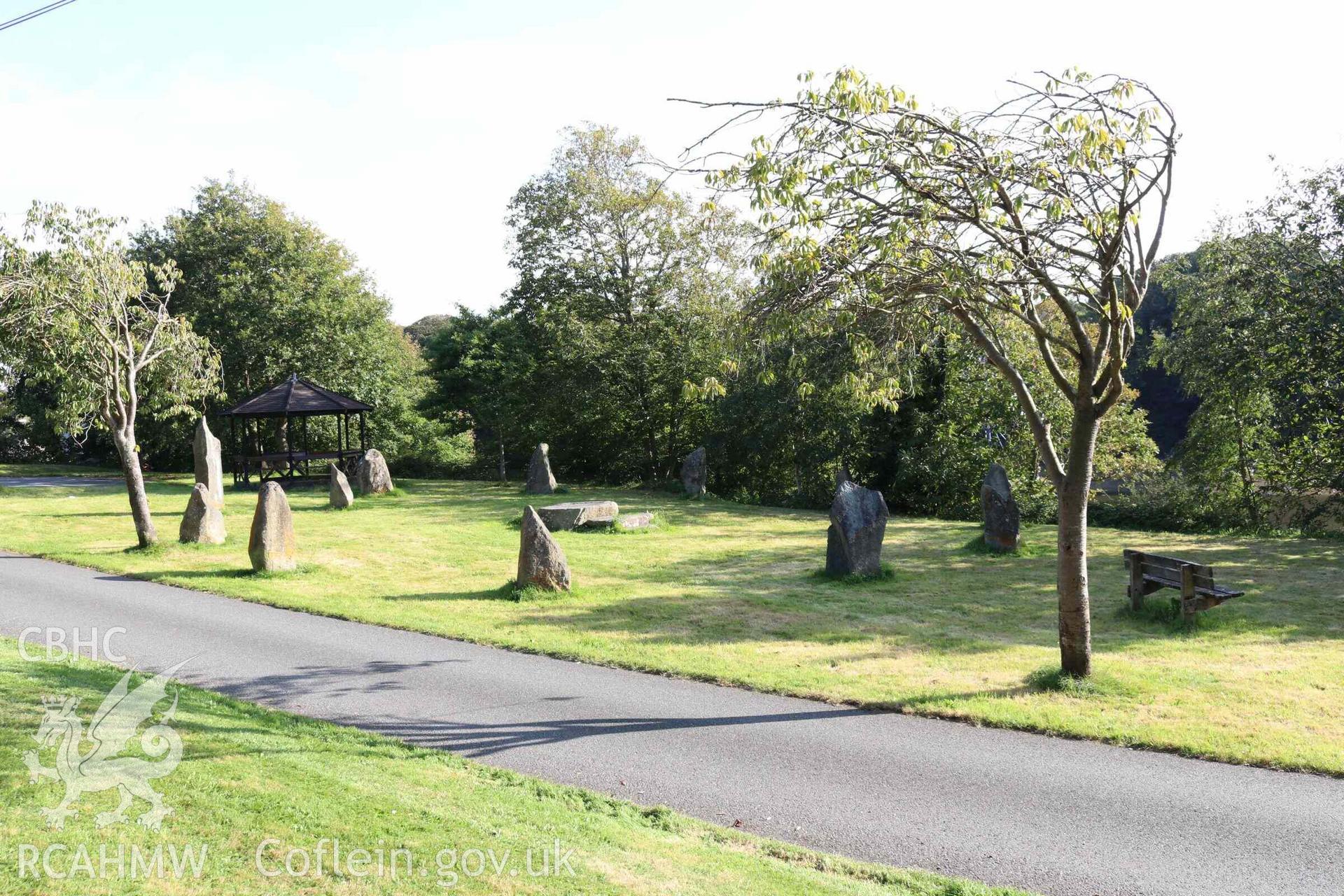 Photograph showing the Gorsedd Circle at Aberteifi (Cardigan).