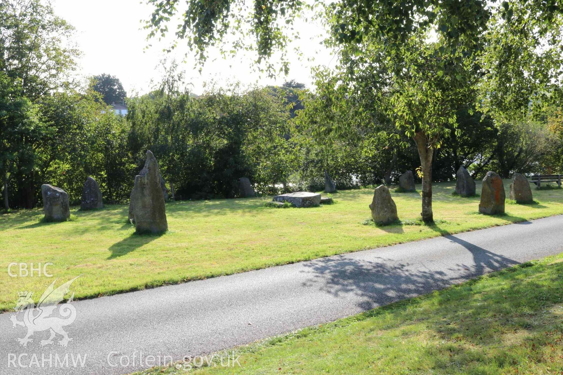 Photograph showing the Gorsedd Circle at Aberteifi (Cardigan).