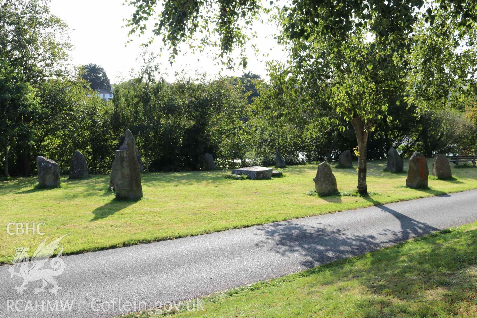 Photograph showing the Gorsedd Circle at Aberteifi (Cardigan).