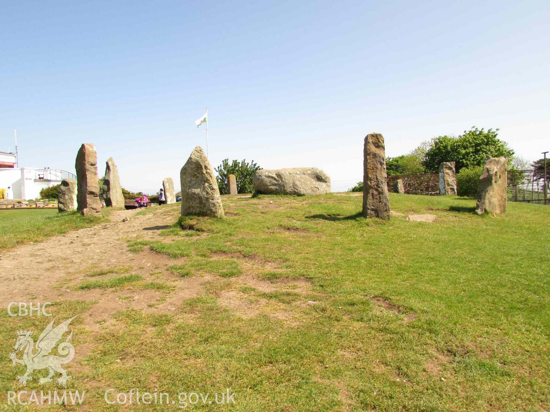 Photograph showing the Gorsedd Circle at Colwyn Bay.