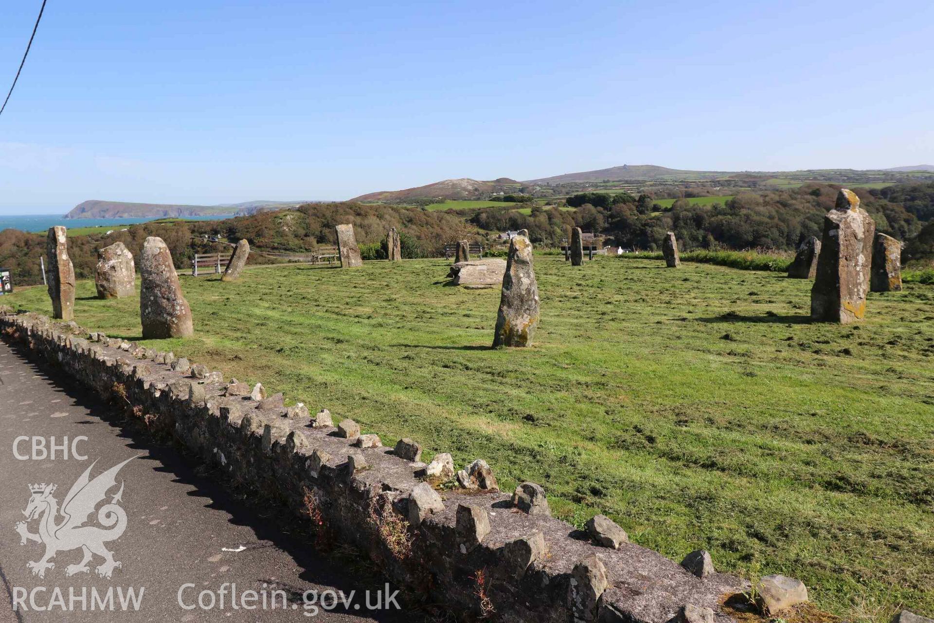 Photograph showing the Gorsedd Circle at Fishguard (Penslade).
