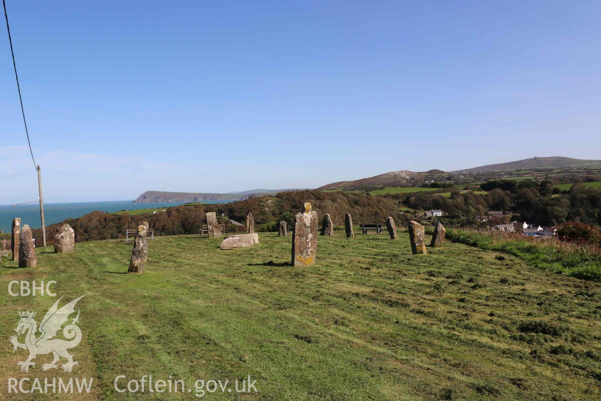 Photograph showing the Gorsedd Circle at Fishguard (Penslade).