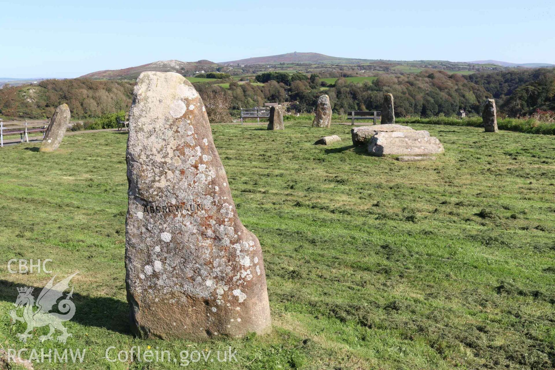 Photograph showing the Gorsedd Circle at Fishguard (Penslade).