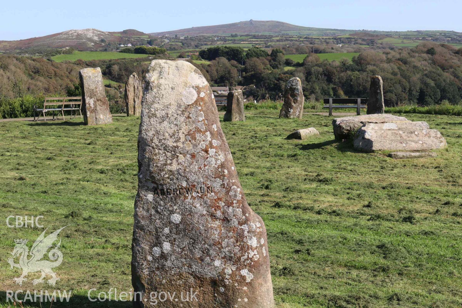 Photograph showing the Gorsedd Circle at Fishguard (Penslade).