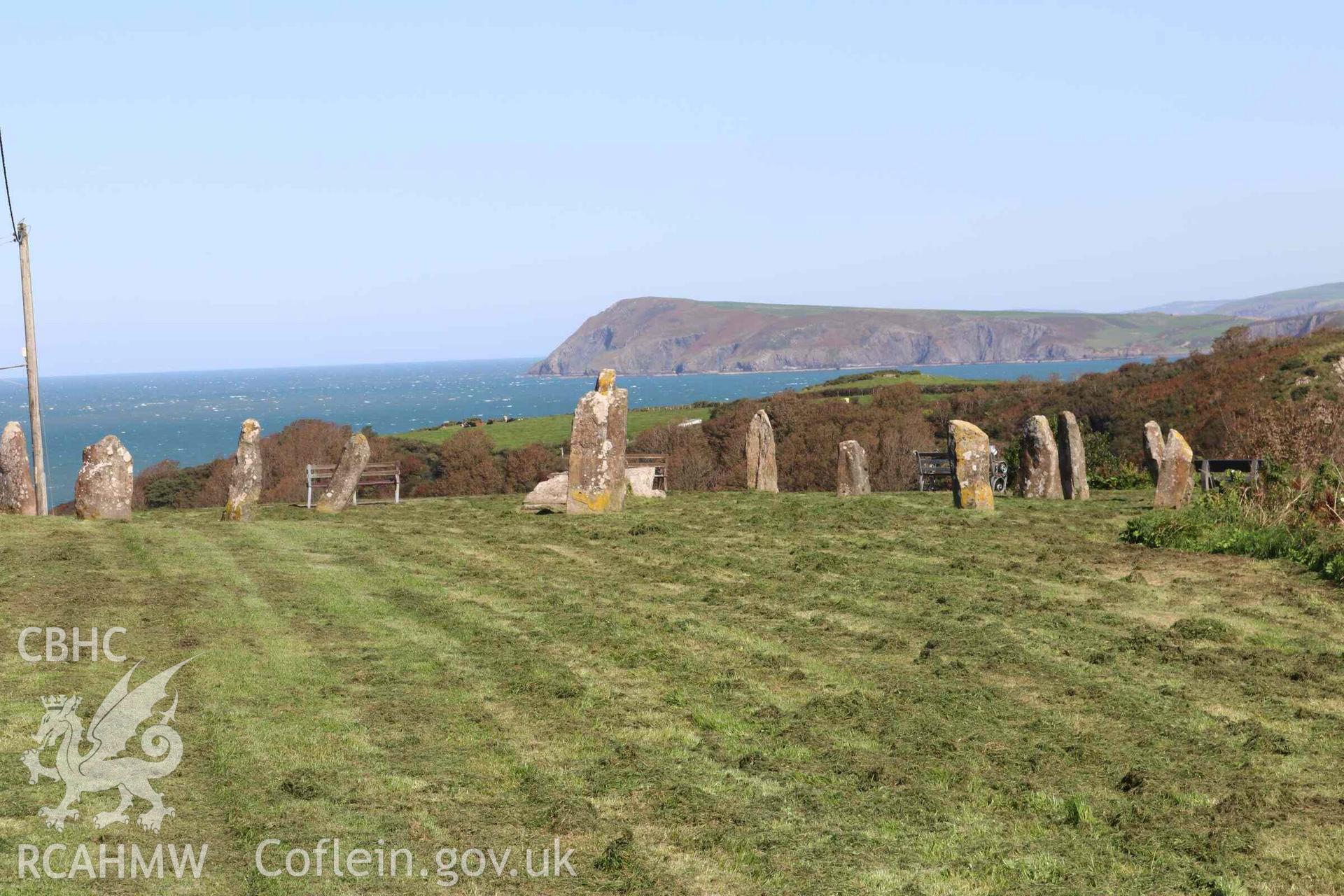 Photograph showing the Gorsedd Circle at Fishguard (Penslade).