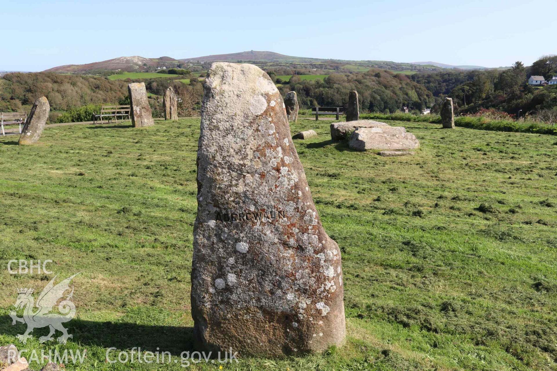 Photograph showing the Gorsedd Circle at Fishguard (Penslade).