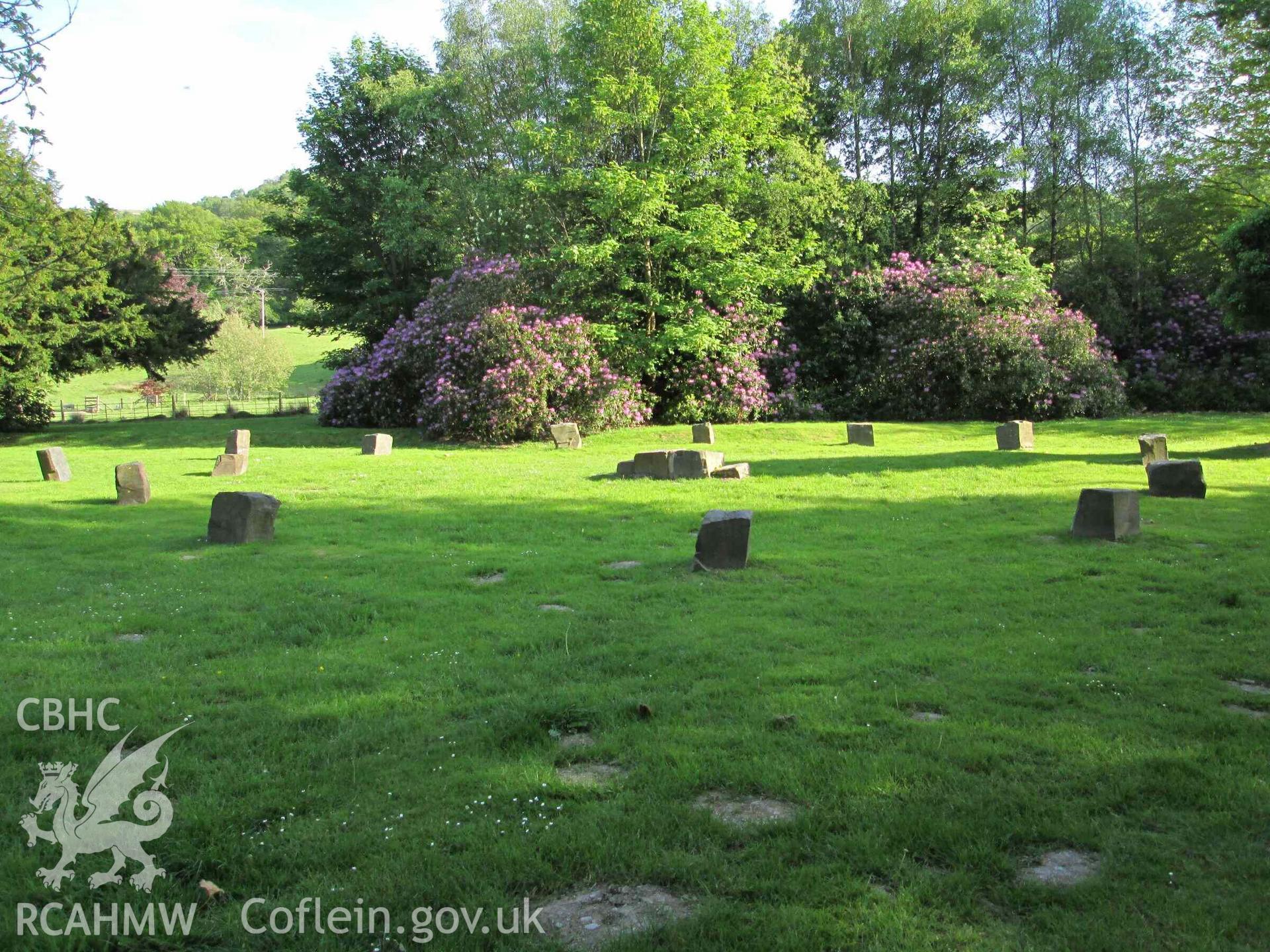 Photograph showing the Gorsedd Circle at the Y Plas, Machynlleth.