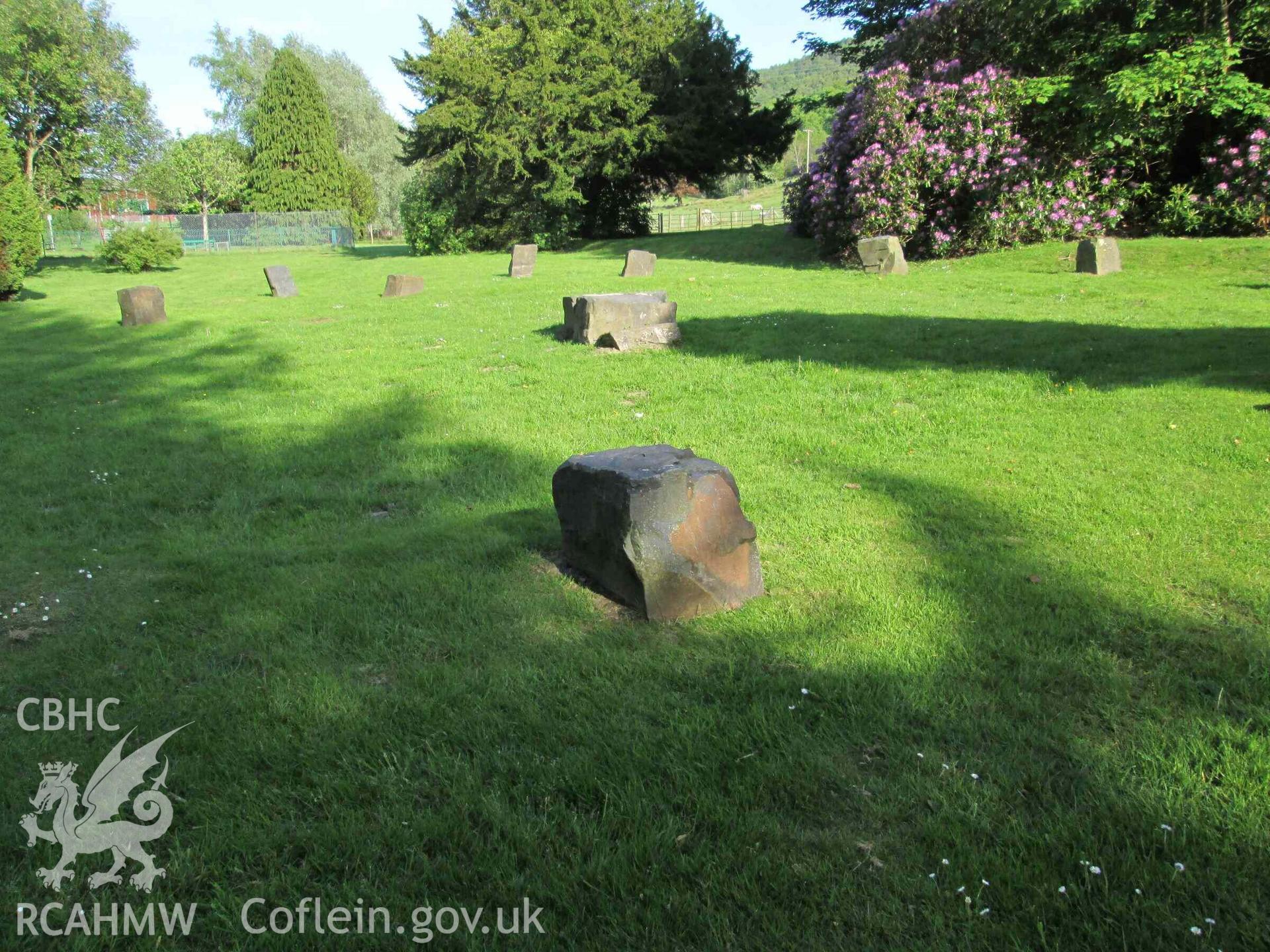 Photograph showing the Gorsedd Circle at the Y Plas, Machynlleth.