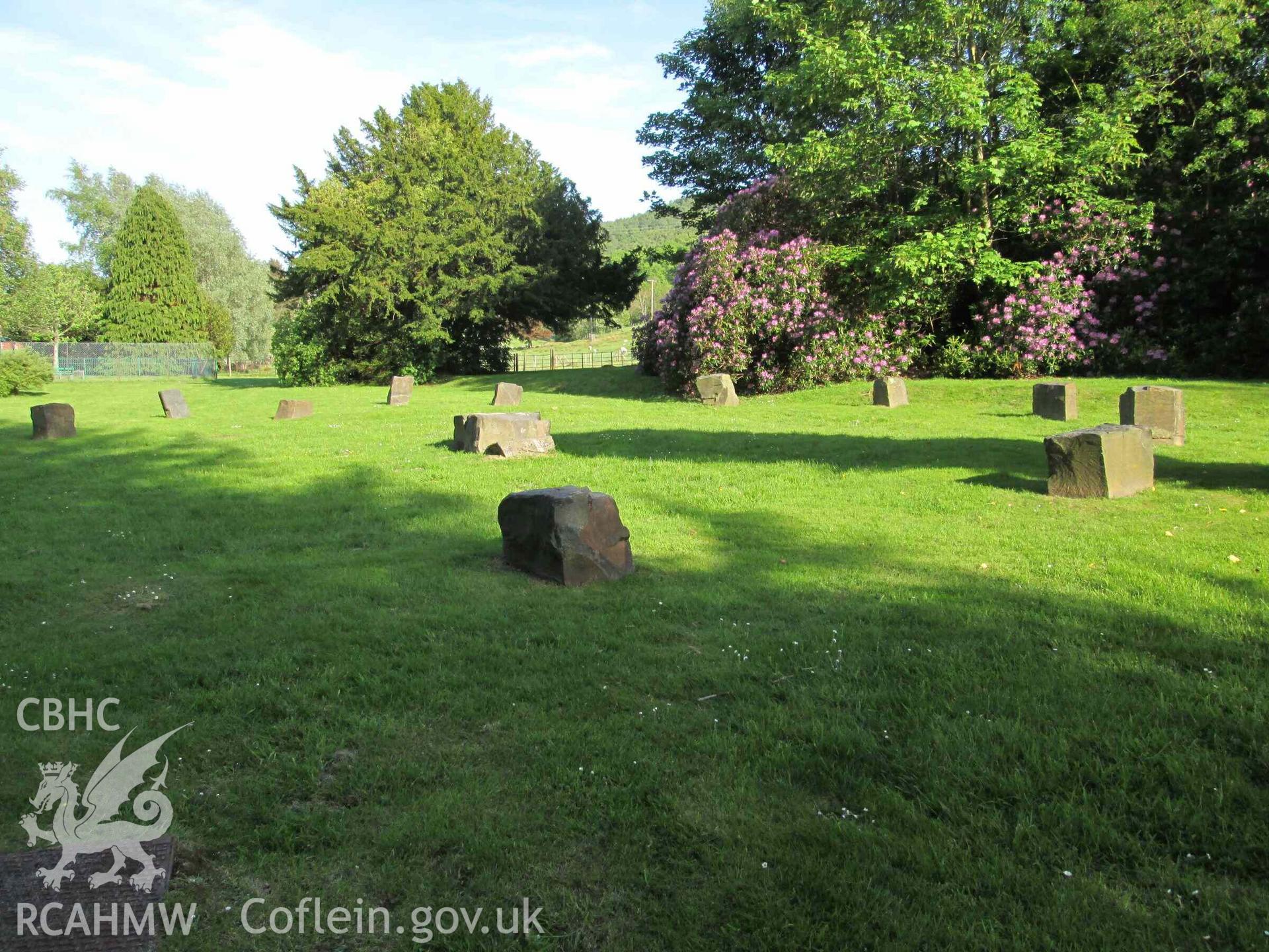 Photograph showing the Gorsedd Circle at the Y Plas, Machynlleth.