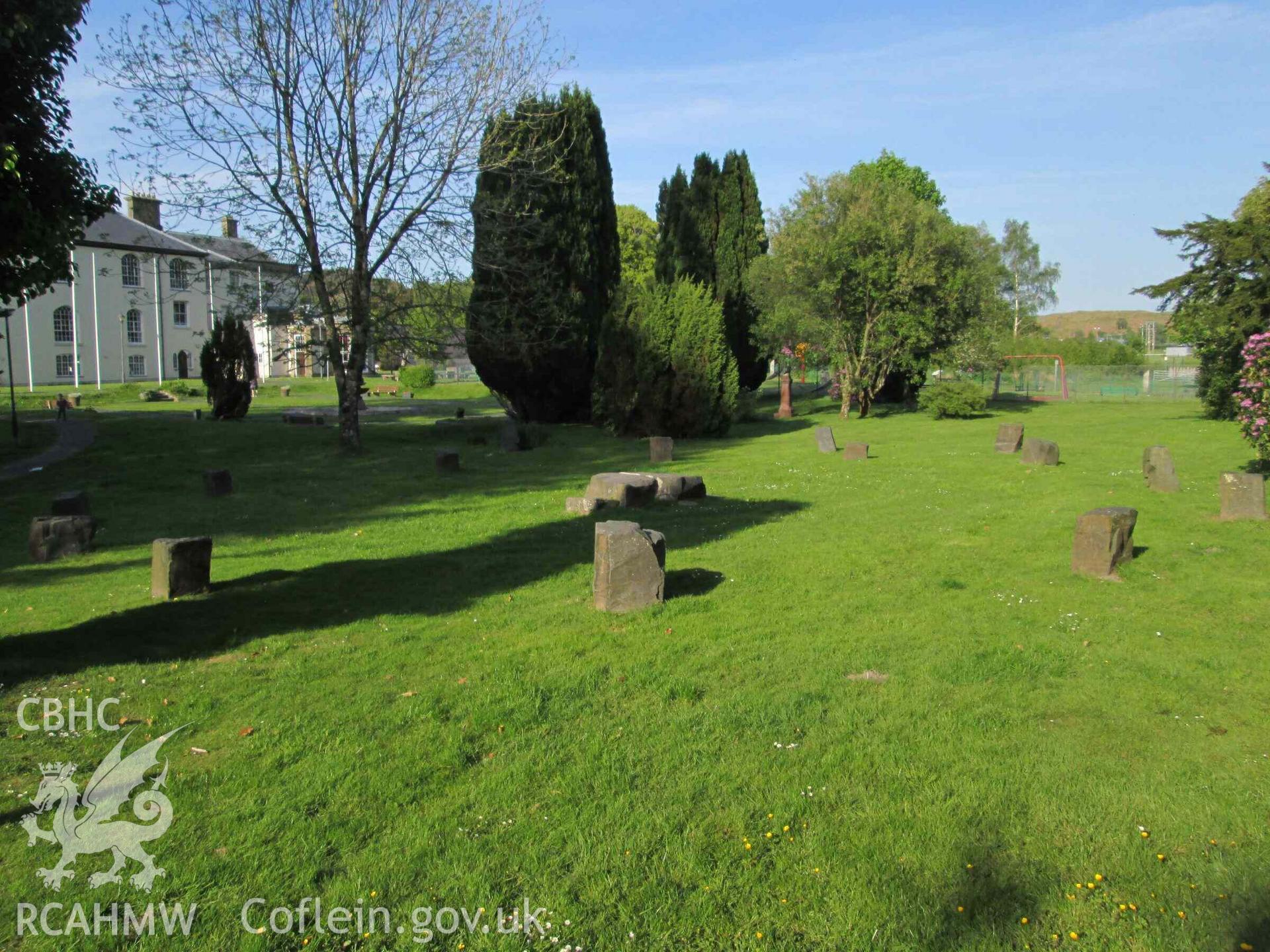 Photograph showing the Gorsedd Circle at the Y Plas, Machynlleth.