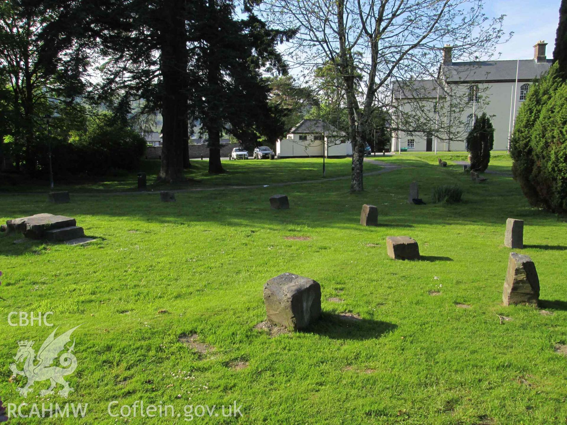 Photograph showing the Gorsedd Circle at the Y Plas, Machynlleth.