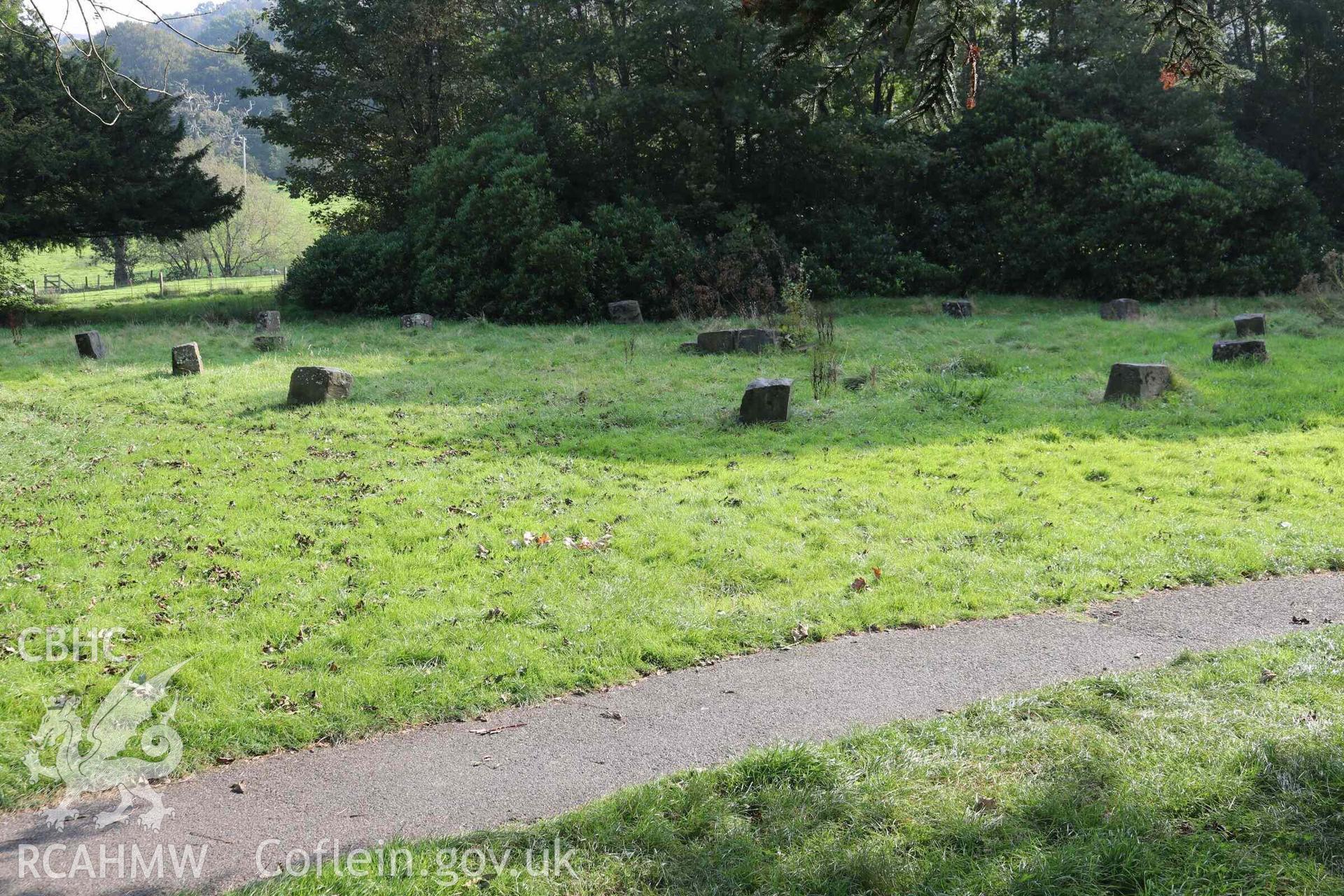 Photograph showing the Gorsedd Circle at the Y Plas, Machynlleth.