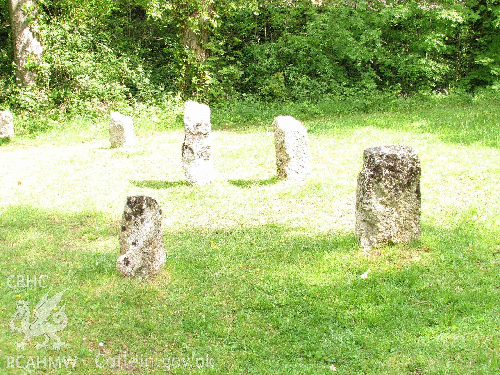 Photograph showing the Gorsedd Circle at Porthaethwy (Menai Bridge).