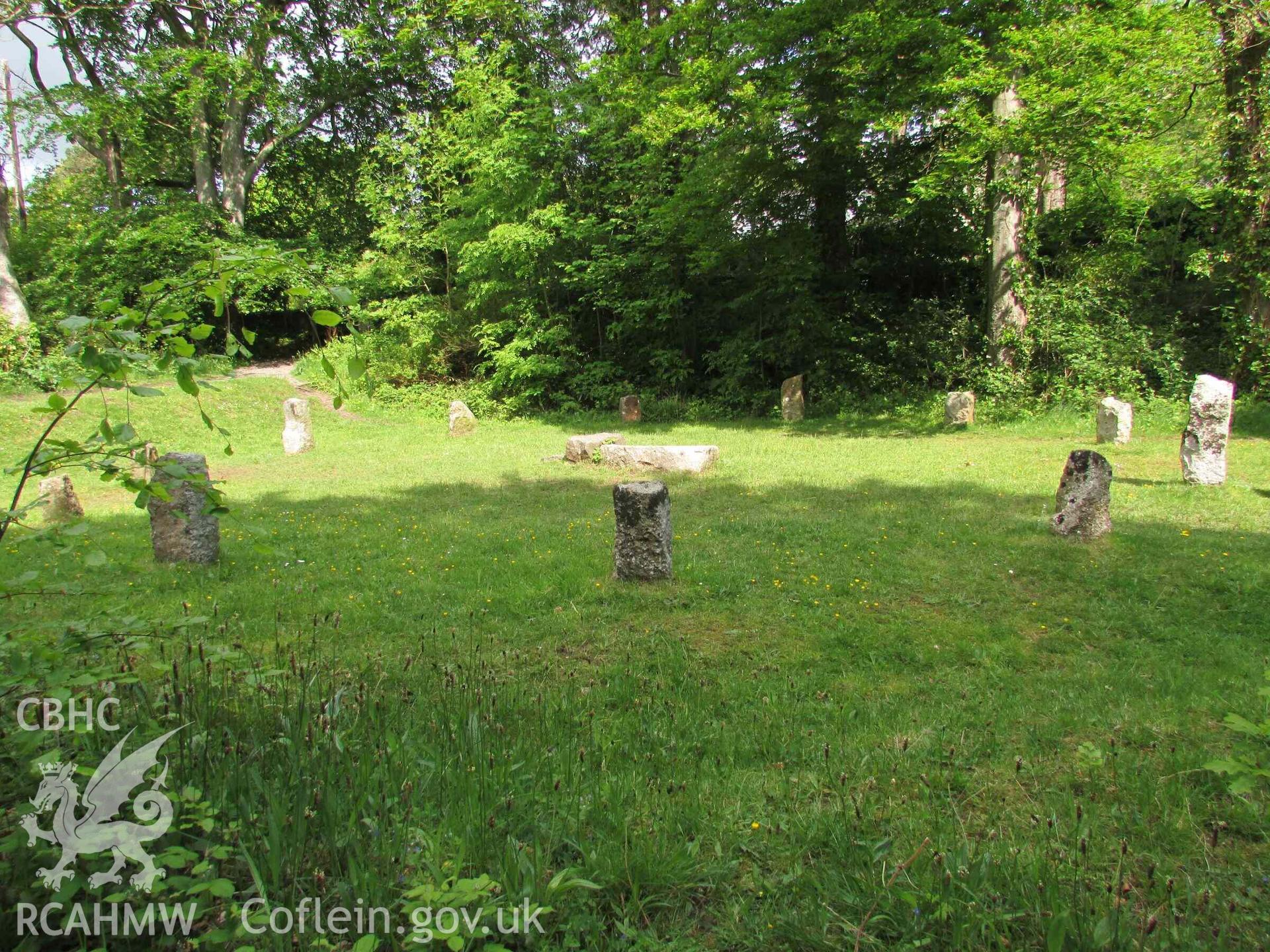 Photograph showing the Gorsedd Circle at Porthaethwy (Menai Bridge).