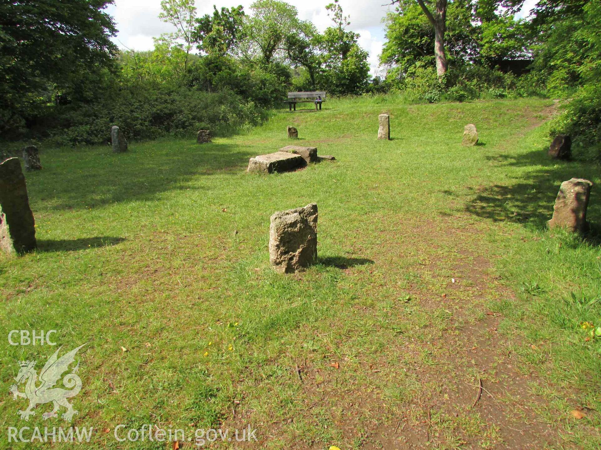 Photograph showing the Gorsedd Circle at Porthaethwy (Menai Bridge).