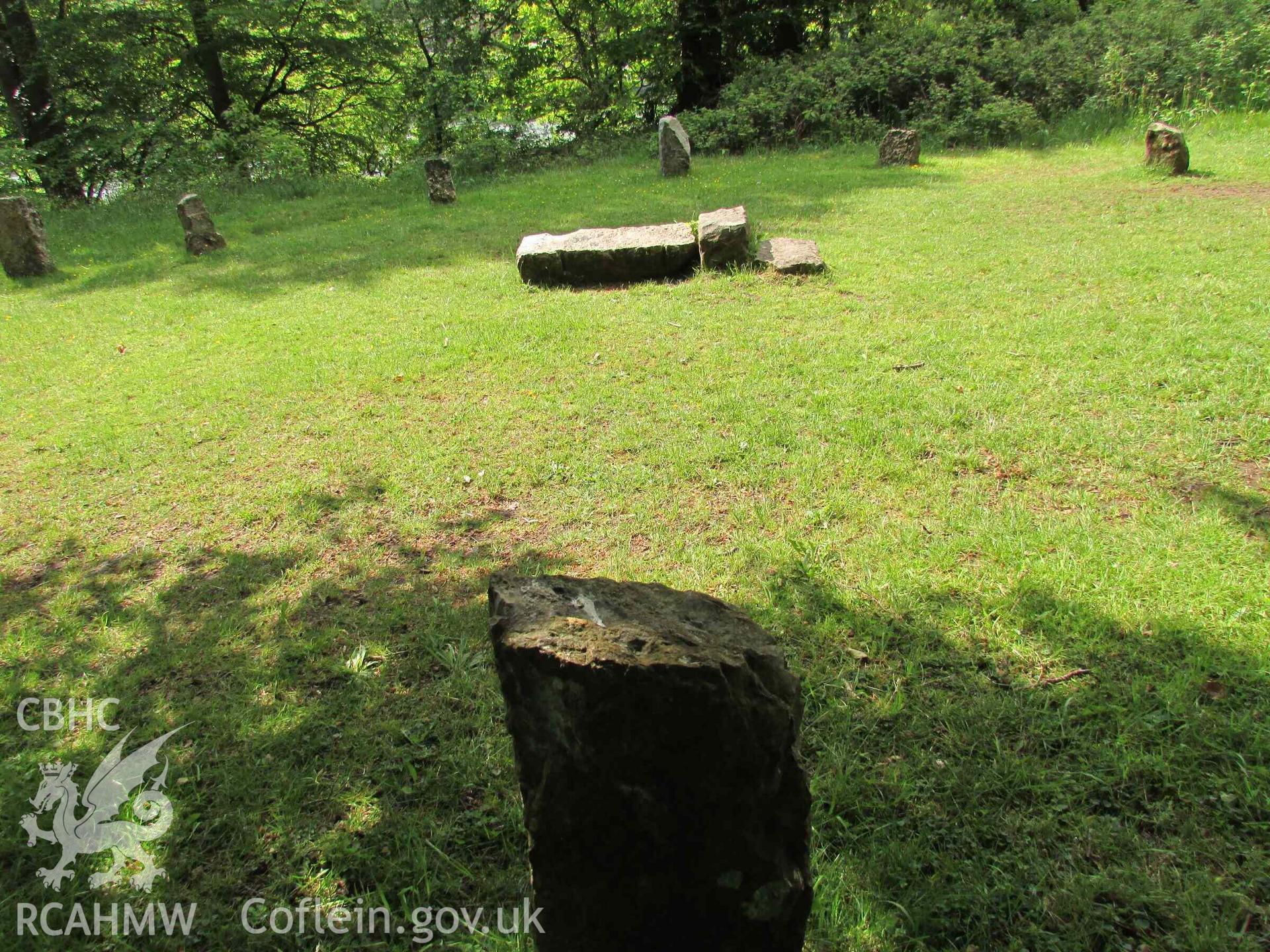 Photograph showing the Gorsedd Circle at Porthaethwy (Menai Bridge).