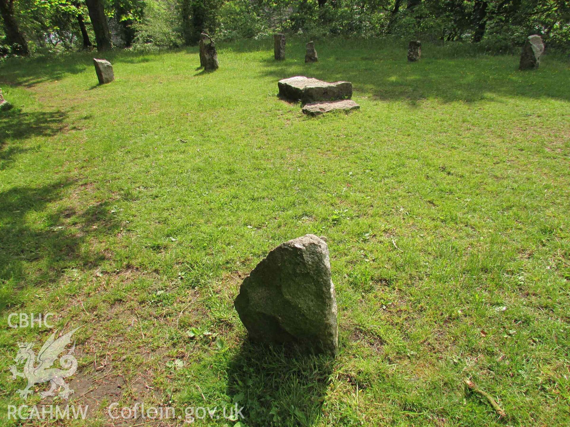 Photograph showing the Gorsedd Circle at Porthaethwy (Menai Bridge).
