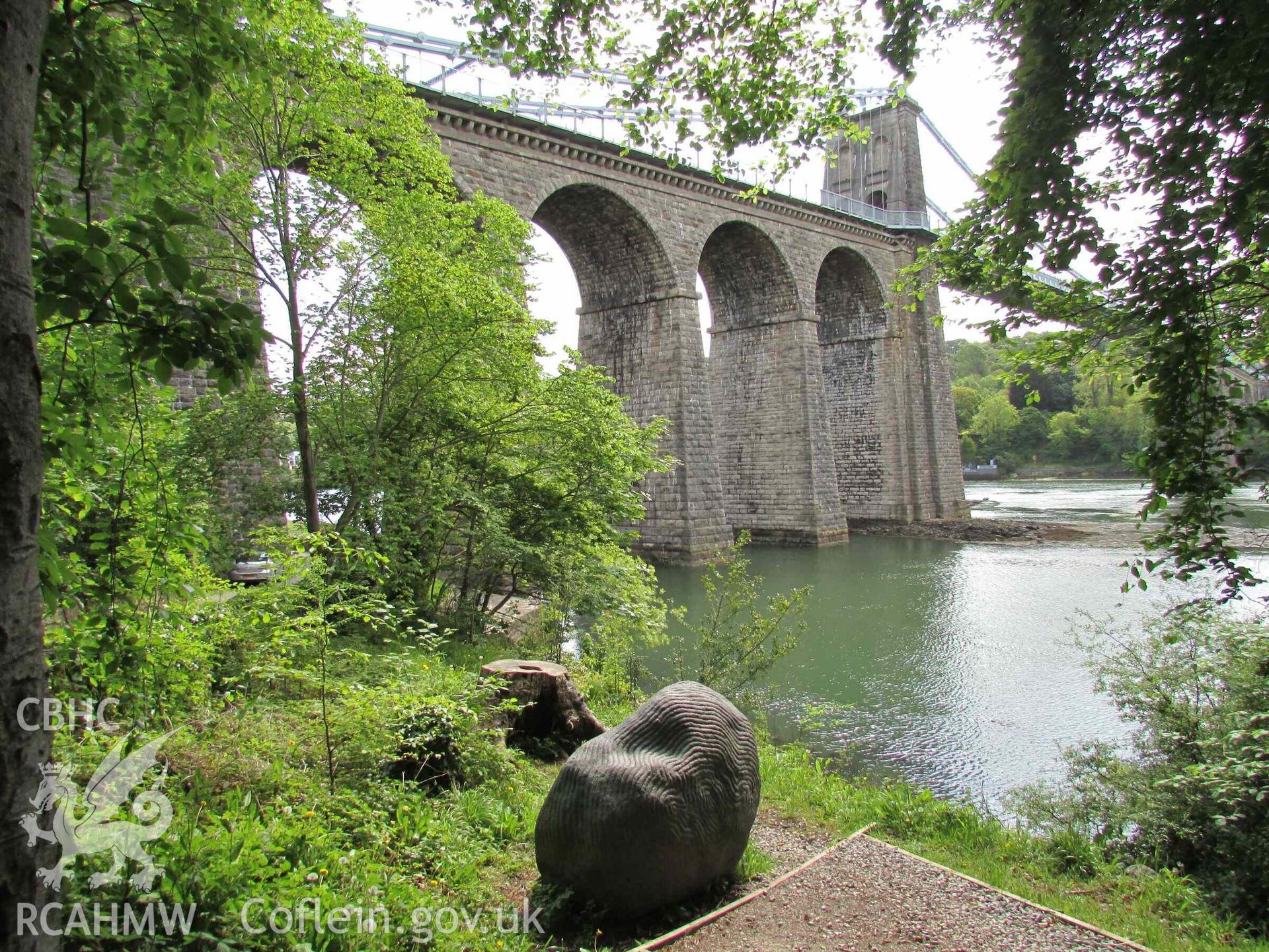 Photograph showing the Gorsedd Circle at Porthaethwy (Menai Bridge).