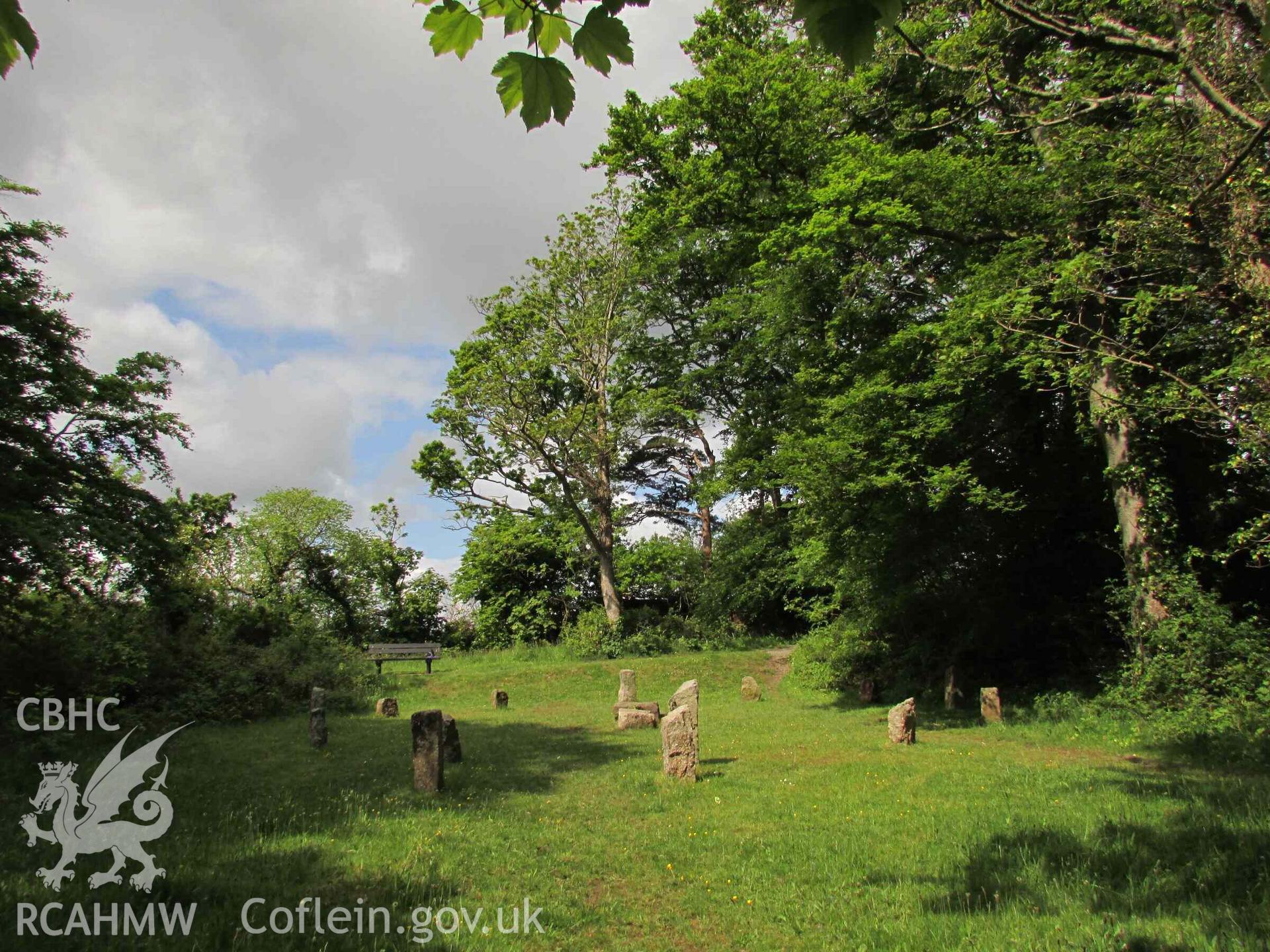 Photograph showing the Gorsedd Circle at Porthaethwy (Menai Bridge).
