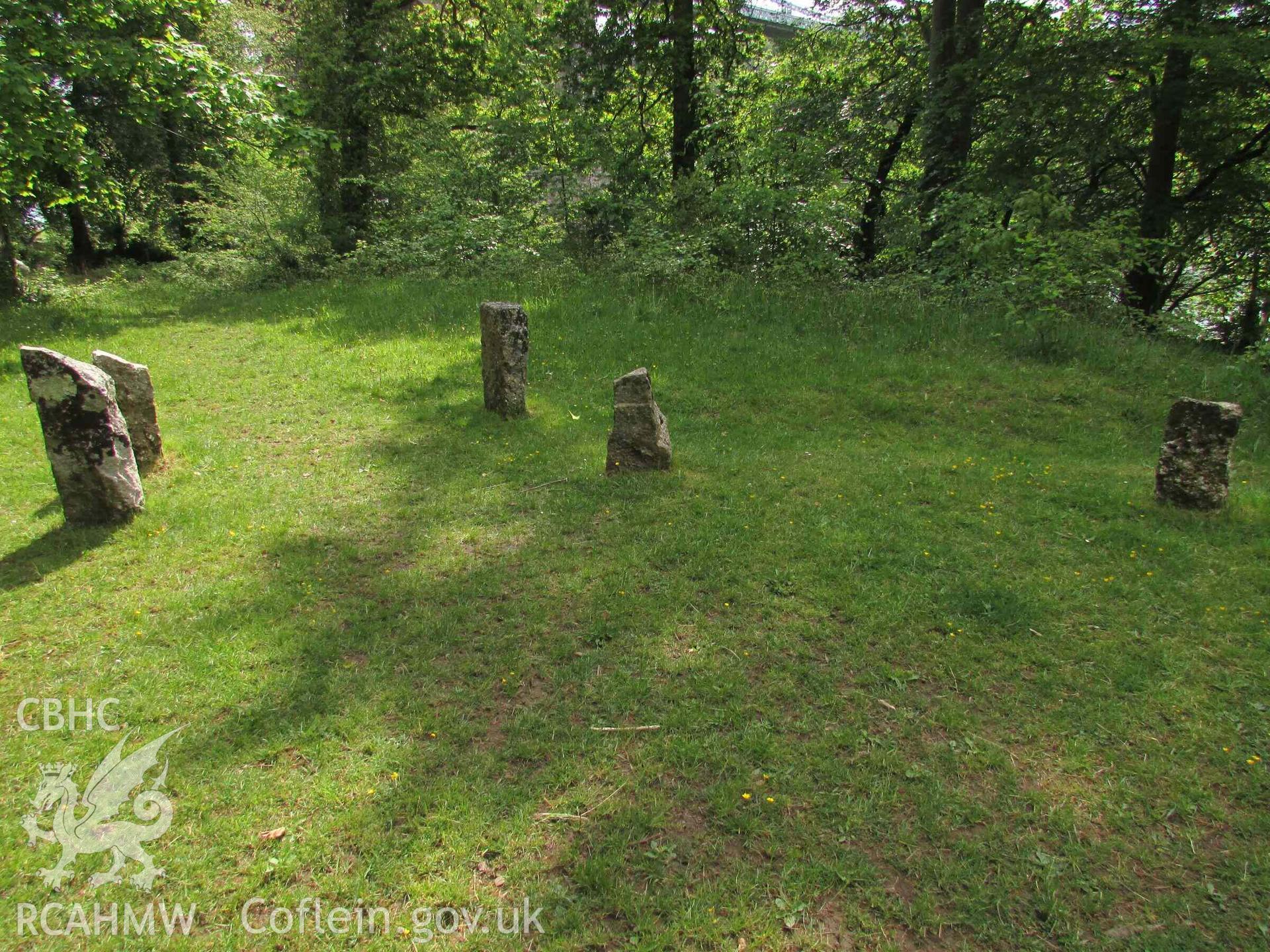 Photograph showing the Gorsedd Circle at Porthaethwy (Menai Bridge).