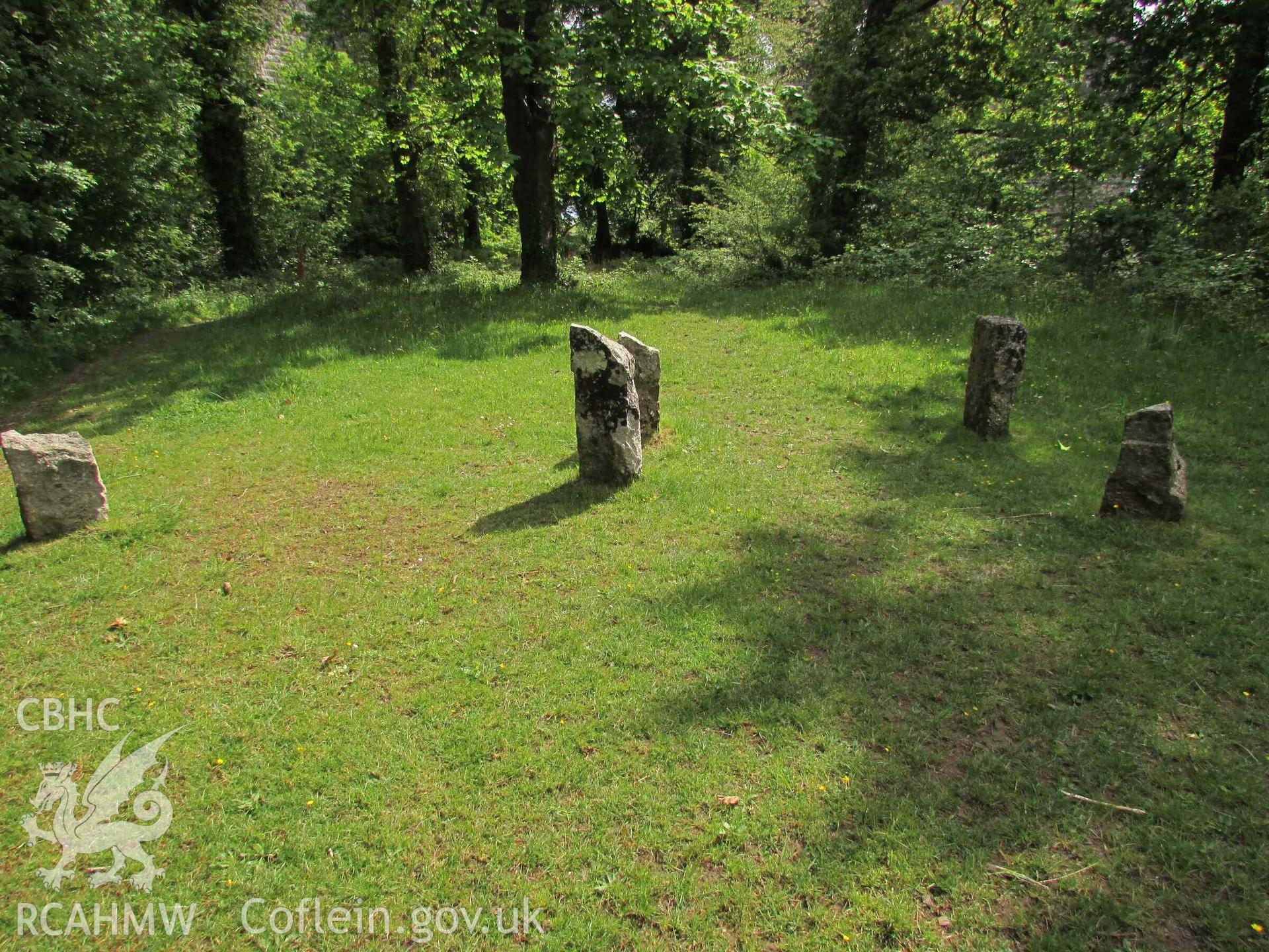 Photograph showing the Gorsedd Circle at Porthaethwy (Menai Bridge).