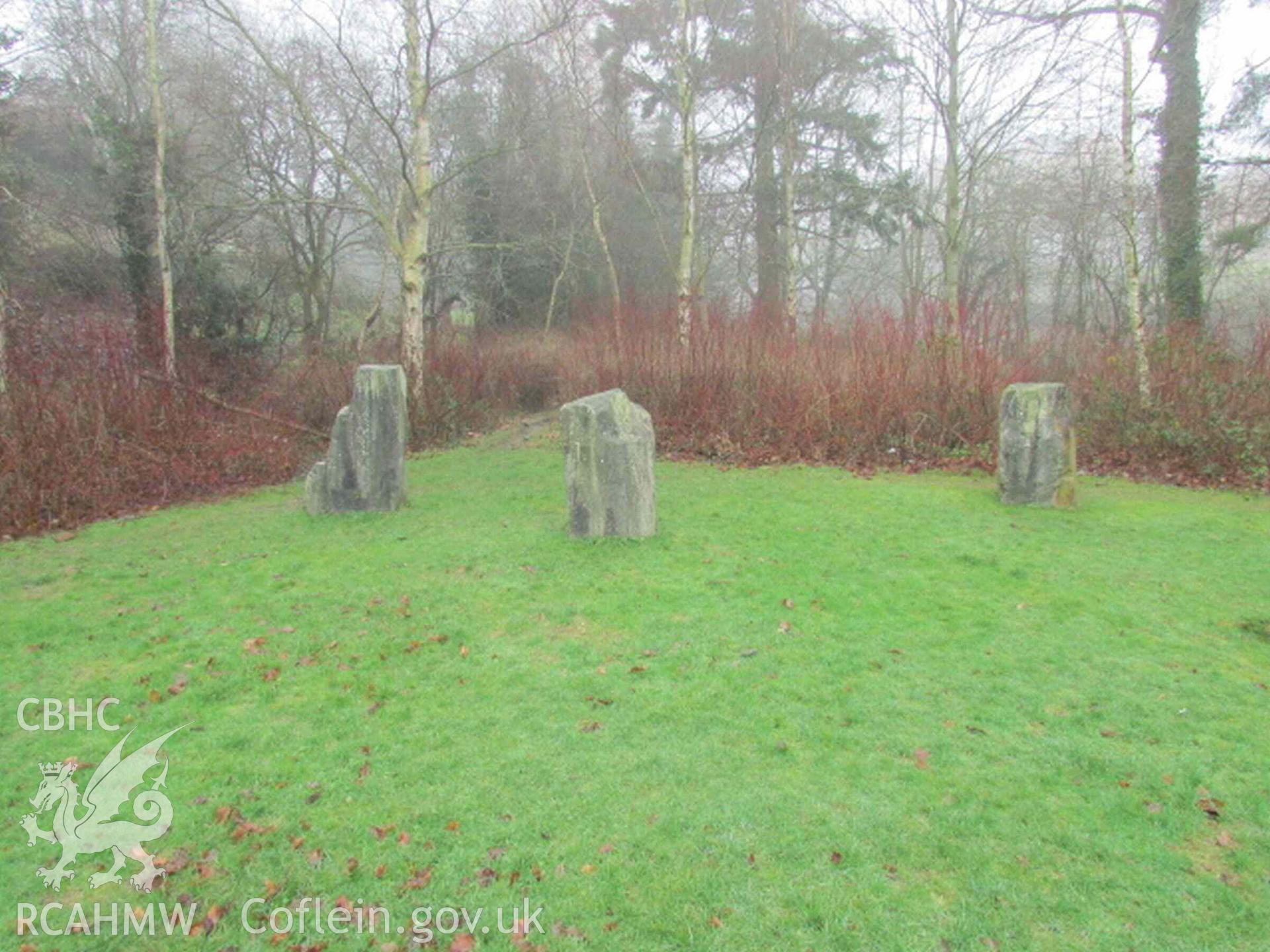 Photograph showing the Gorsedd Circle at Y Drenewydd (Newtown).