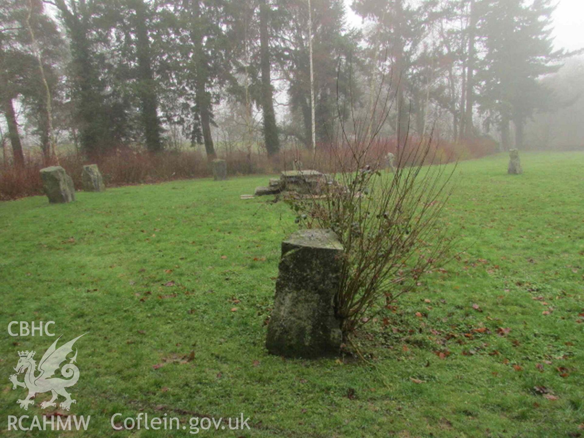 Photograph showing the Gorsedd Circle at Y Drenewydd (Newtown).