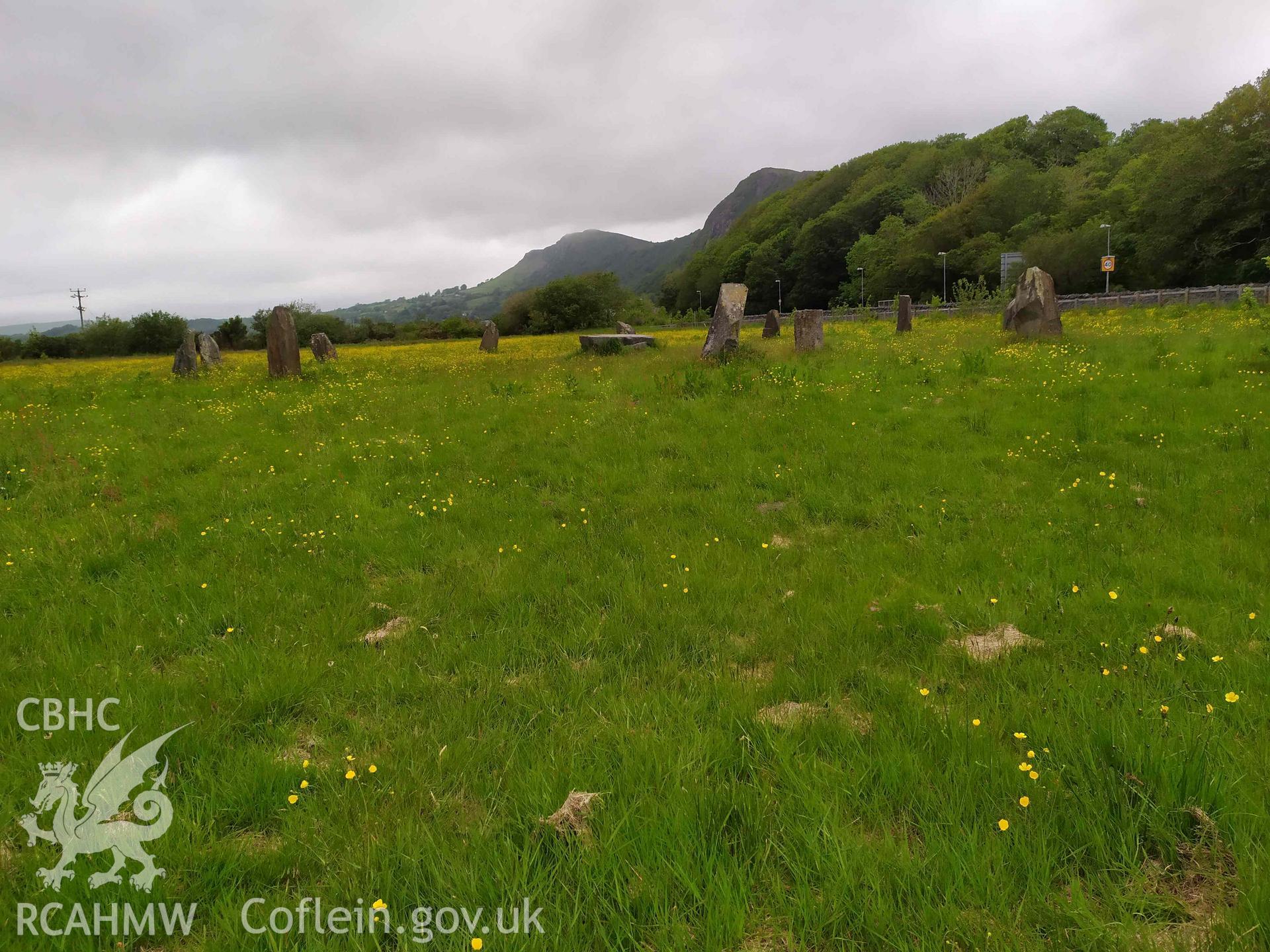 Photograph showing the Gorsedd Circle at Porthmadog.