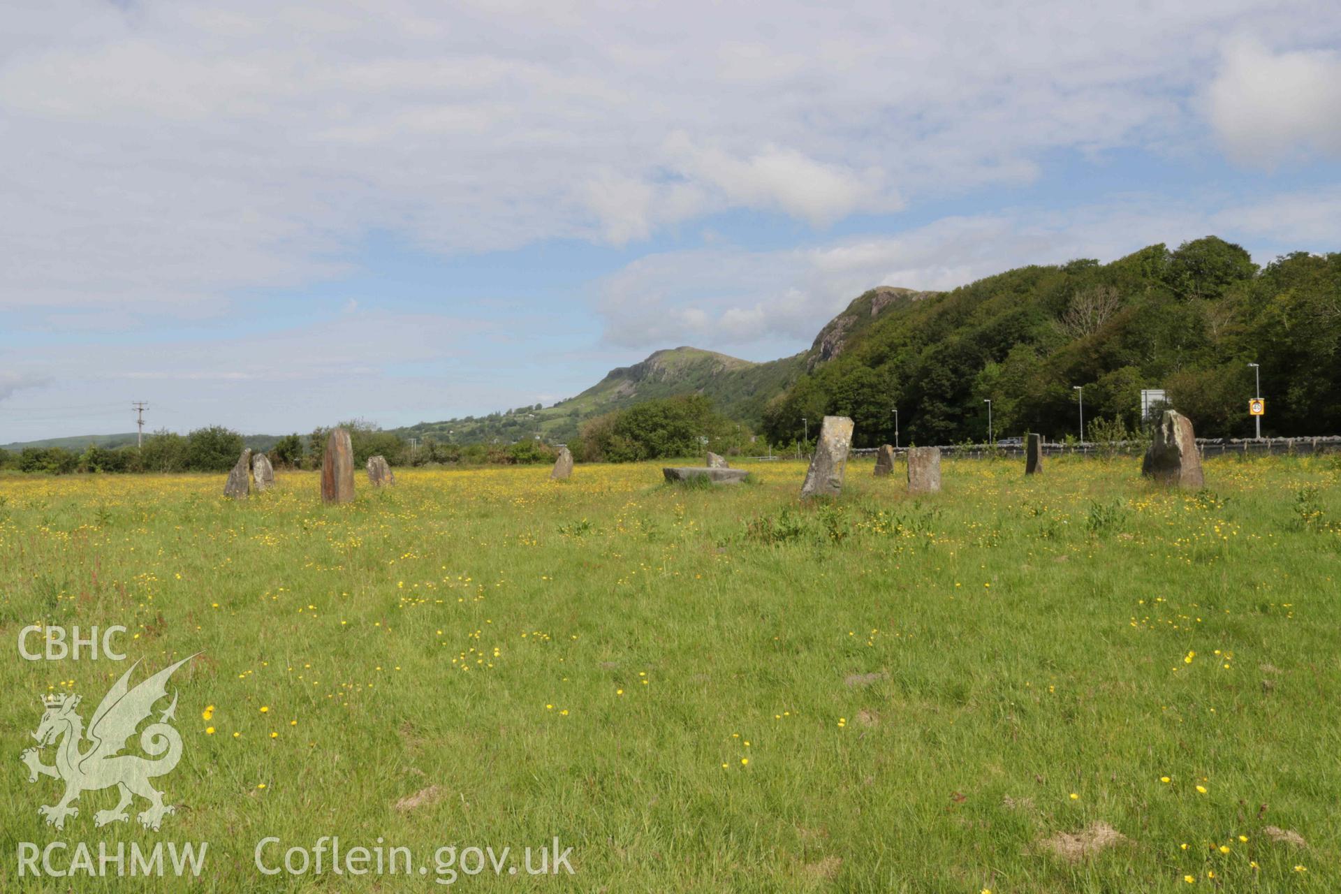 Photograph showing the Gorsedd Circle at Porthmadog.