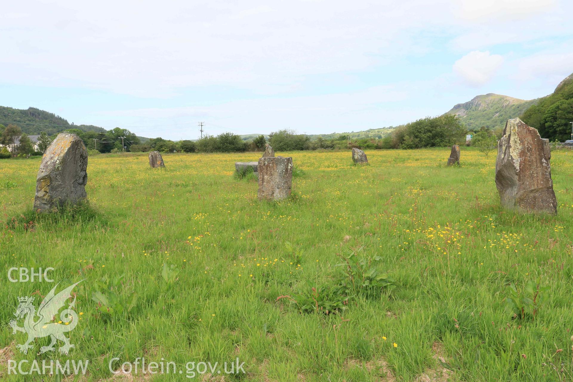 Photograph showing the Gorsedd Circle at Porthmadog.